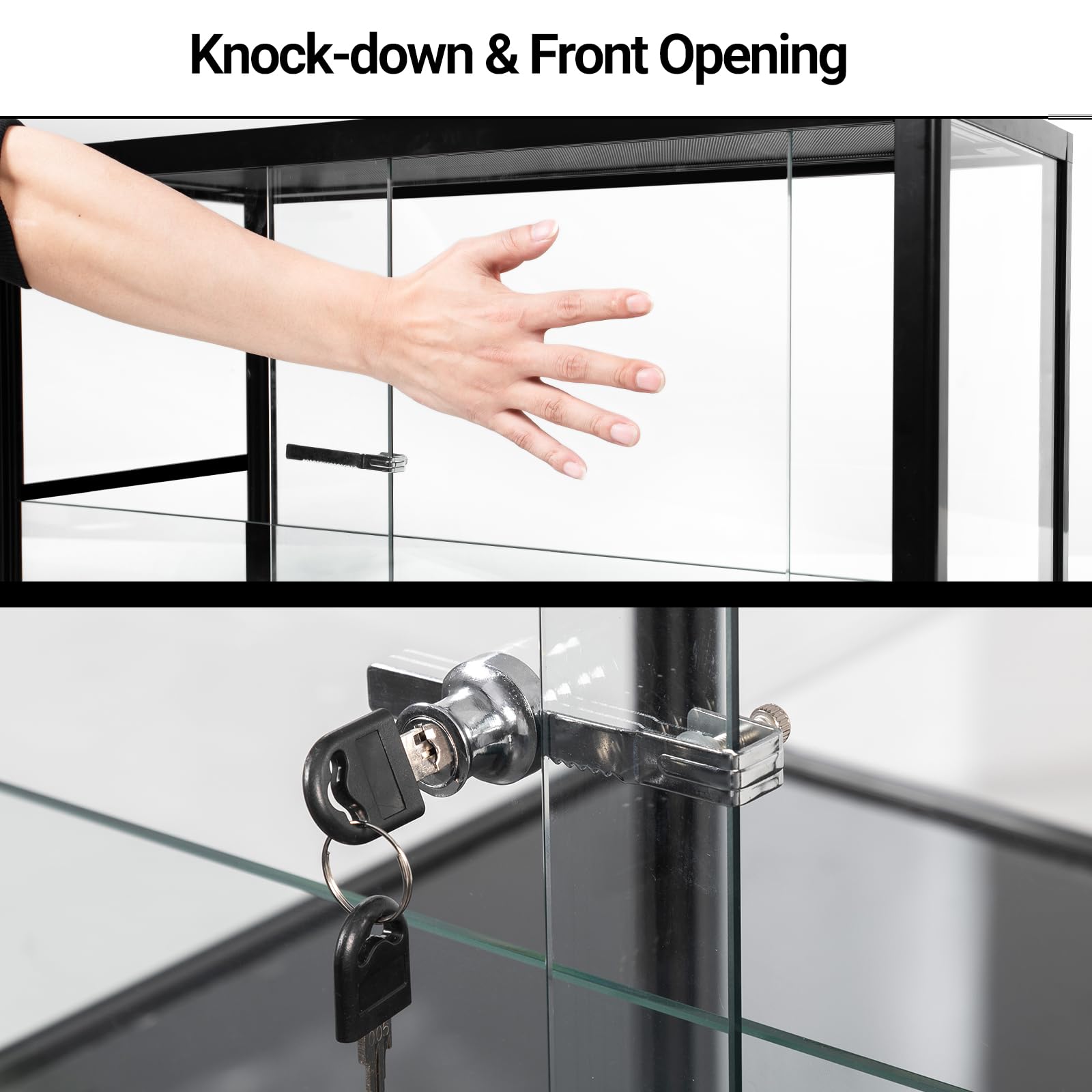 Cavachew Double Stacked Reptile Tank, 24'' X 18'' X 44'' Tall Reptiles Terrarium, Front Opening, Full Vision, Knock Down, 2 Pack