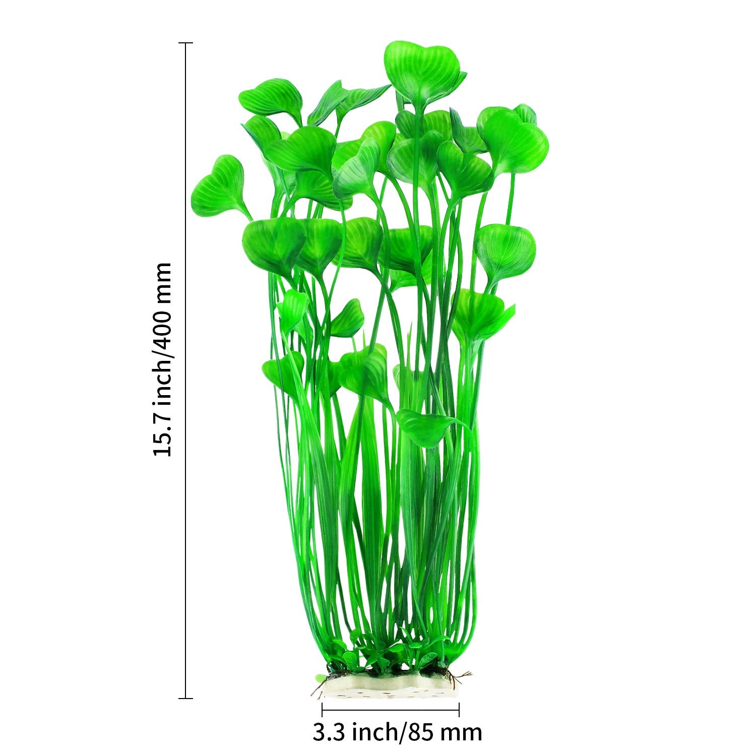 Mylifeunit Plastic Fish Tank Plants, 2 Pack Artificial Tall Aquarium Plants For Fish Tank Decor, 15.75 Inches (Green)