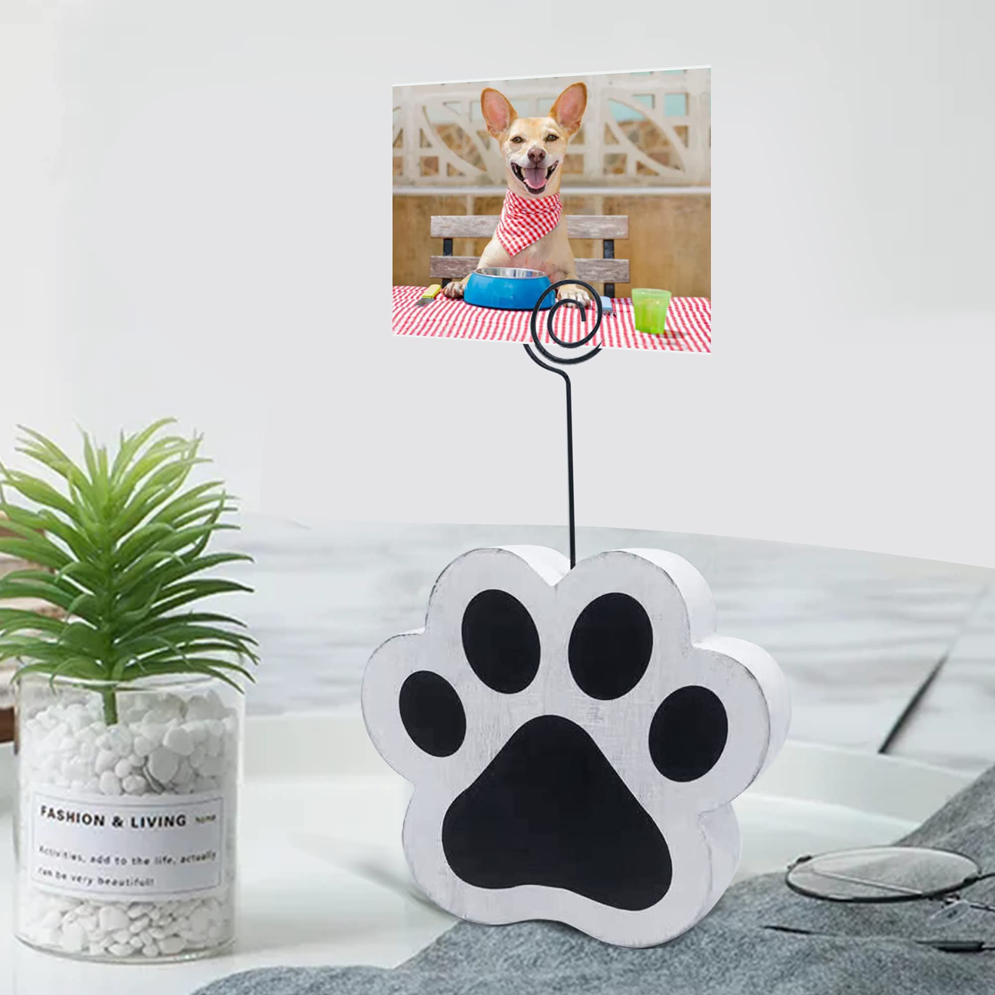 Dog Picture Frame Memorial Wood Photo Picture Holder, Place Pet Photo Holder With Wire Clip, Pet Picture Frame, Gift For Pet Dog