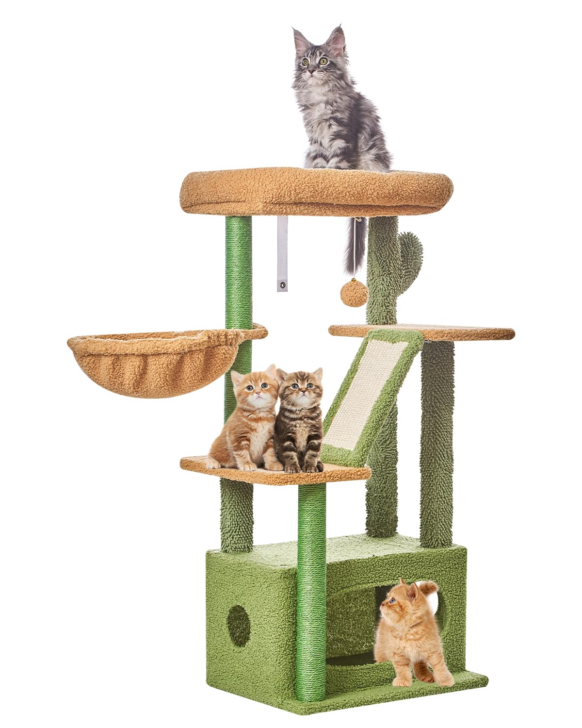 Taoqimiao Cat Tree,38.5-Inch Cat Tower For Indoor Cats,Suitable For Kittens With Luxurious Cat Condo With Adjustable Baskets And