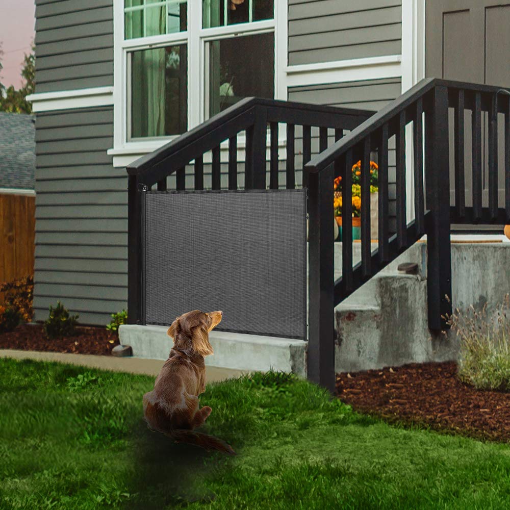 Easybaby Extra Wide Retractable Baby Gate, 33' Tall, Extends Up To 71' Wide, Black / Child Safety Baby Gates, Pet Retractable Gates For Stairs, Doorways, Hallways, Indoor And Outdoor