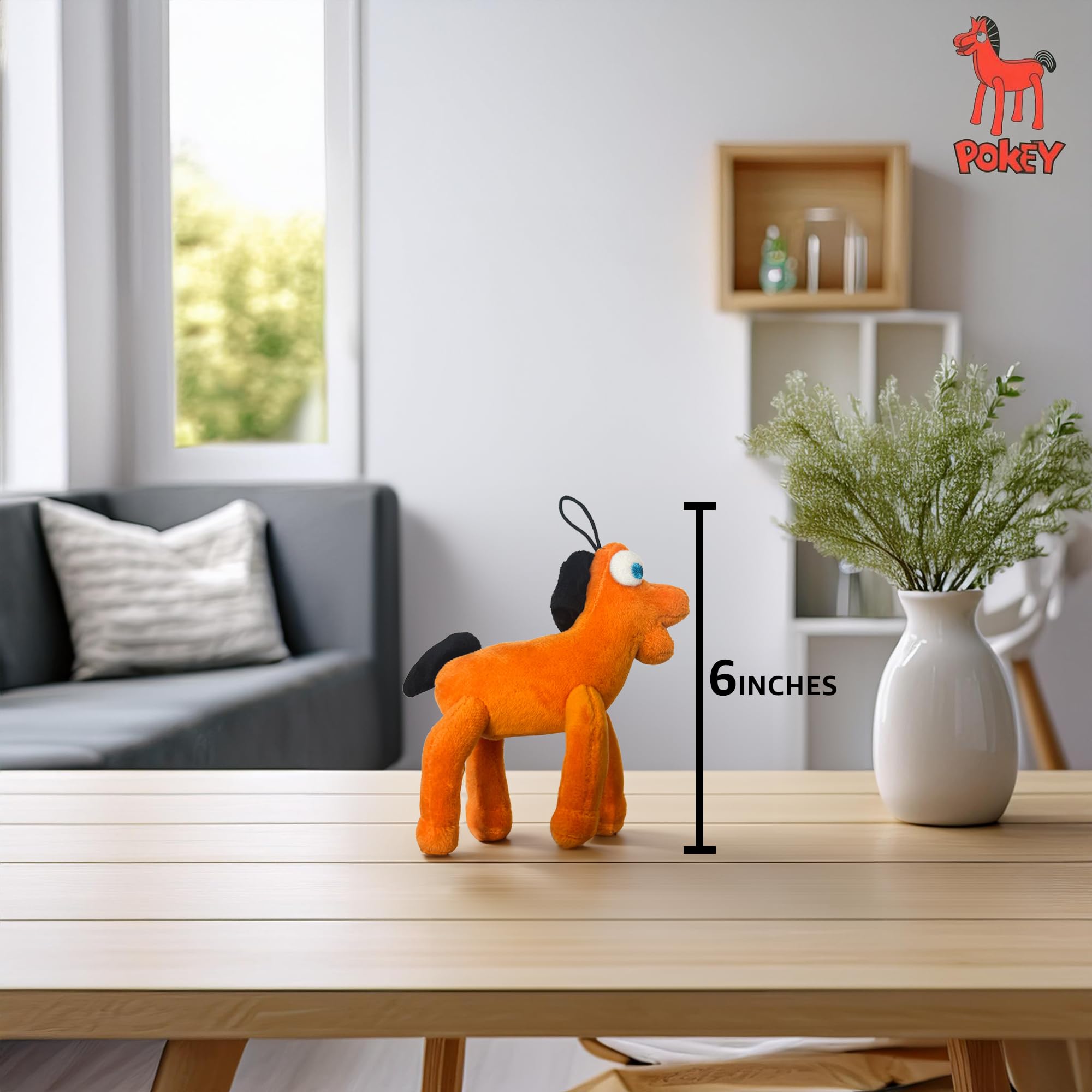 Multipet Small Gumby Stuffed Dog Toy with Squeaker | Gumby Dog Toy Plush Small | Green | 6'' | Officially Licensed (6'' - Plush