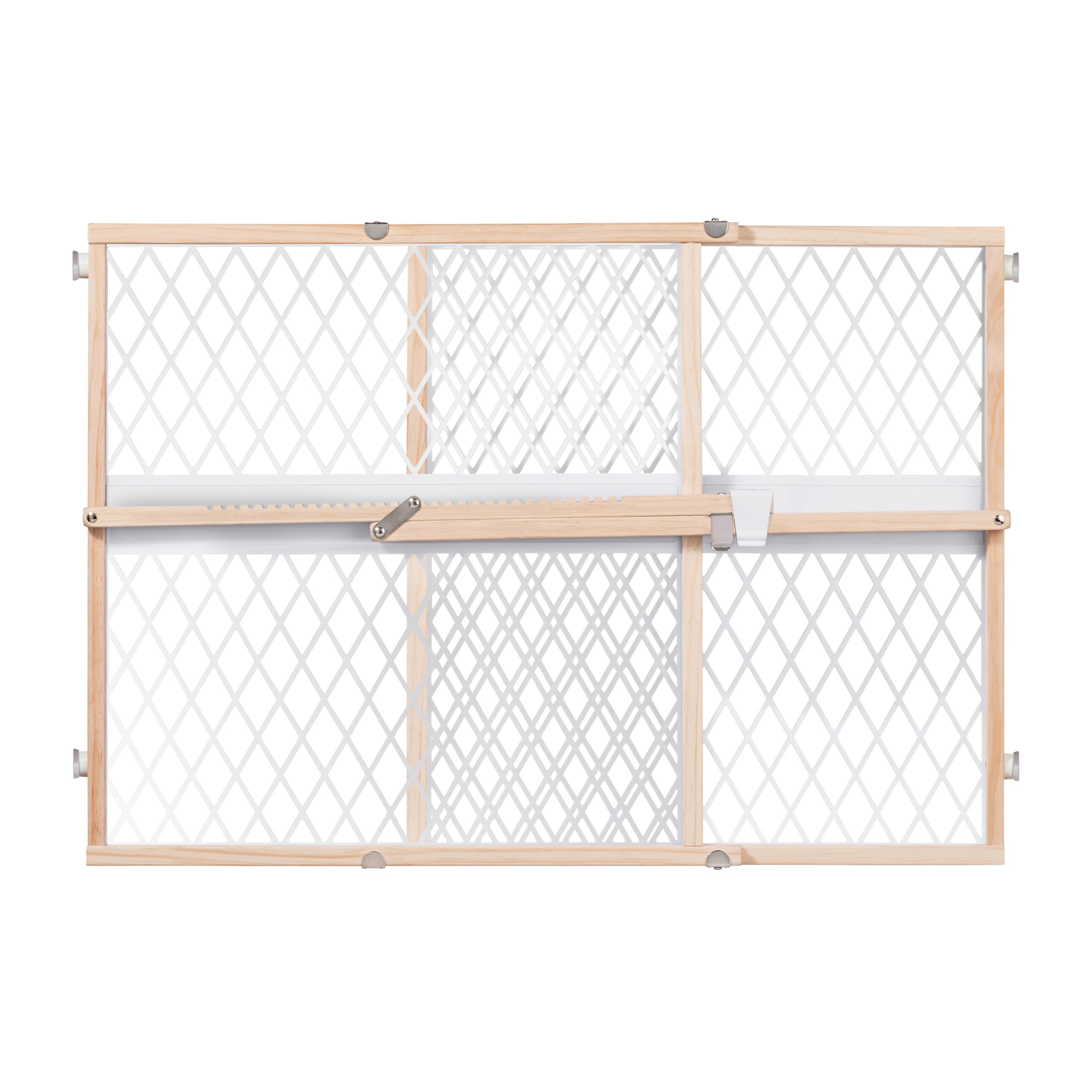 Summer Infant Secure Pressure Mount Wood & Plastic Baby Gate, Natural Hardwood Finish - 24    Tall, Fits Openings up to 27.5    