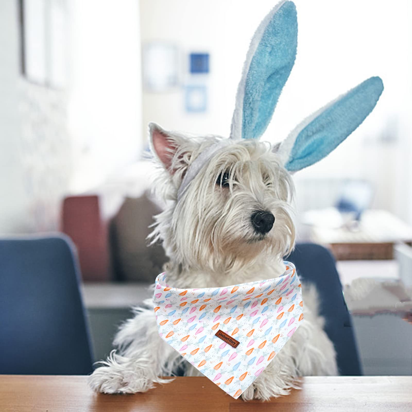 Lionheart Glory Easter Bandana 1 Pack Washable Soft Scarf, Square Adjustable For Medium Large Dogs