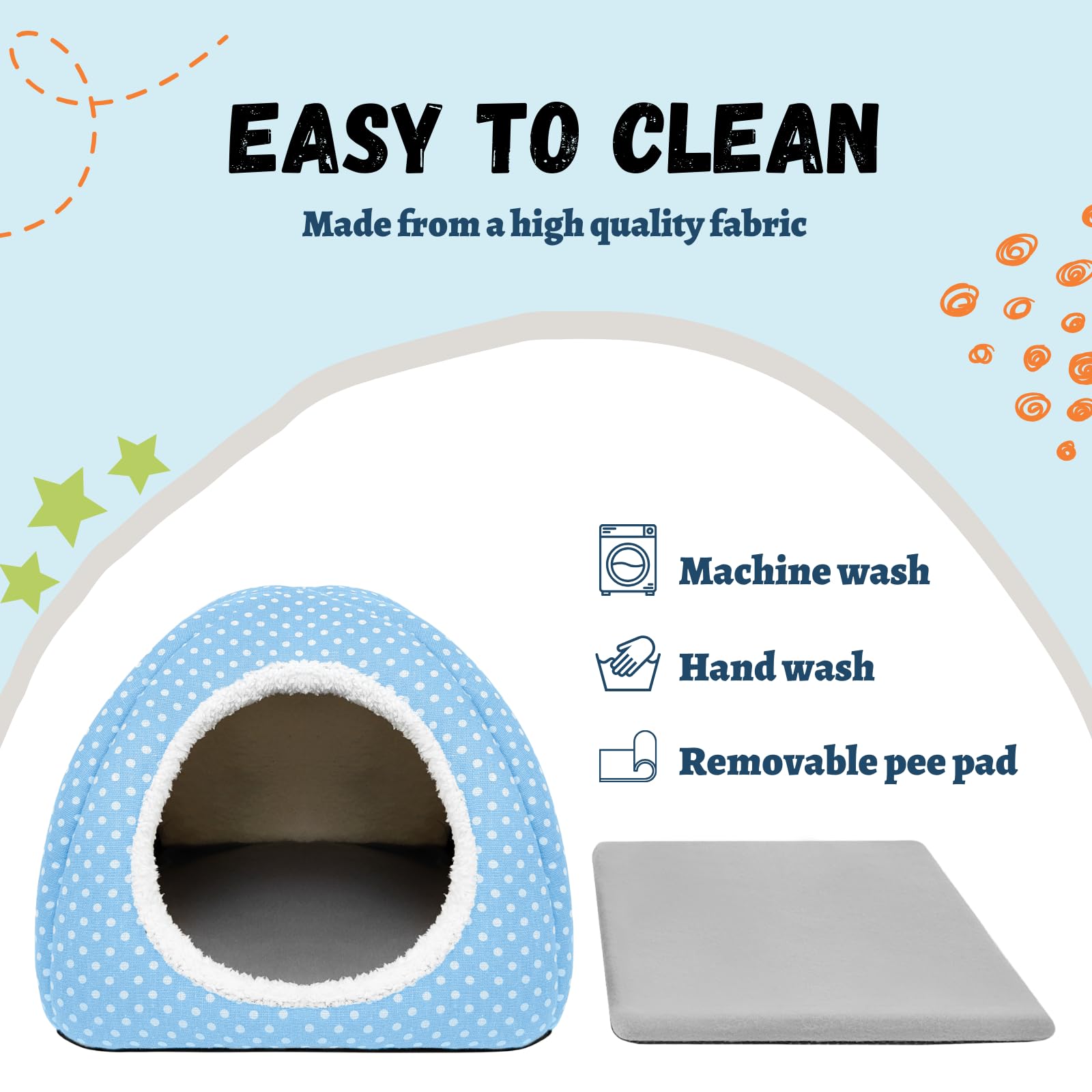 Tierecare 2 Pack Rabbit Hideout Large Bunny Bed Washable Rabbit House And Hideout Fleece Guinea Pig Hiding Hut For Indoor Bunnie