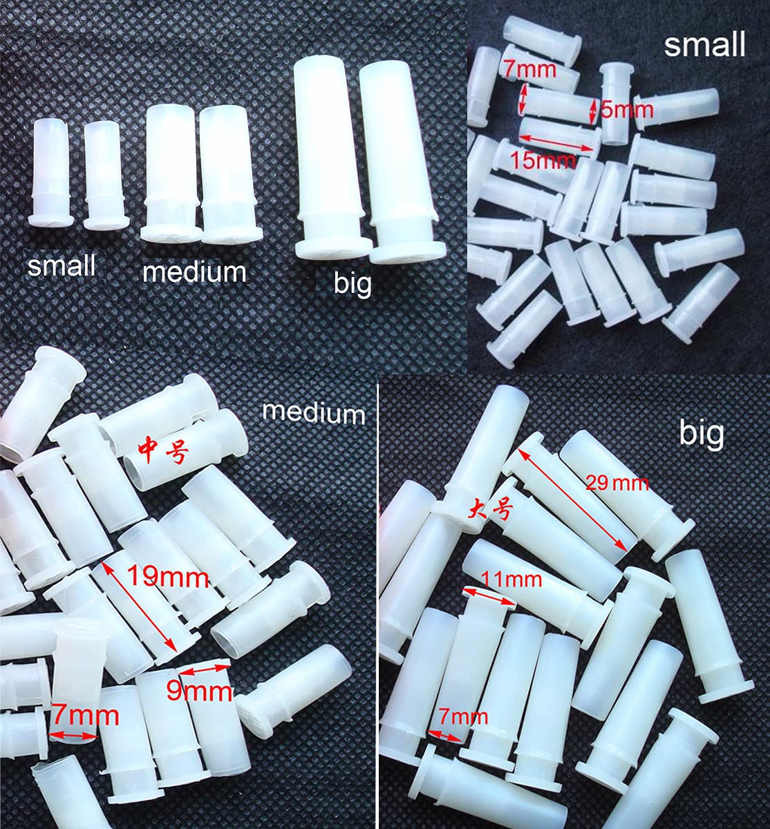 NC Dog Squeakers, 60pcs Replacement Set: 20 Small, 20 Medium, 20 Large - Perfect for Dog Toys, Shoes, Dolls - Portable, Lightwei