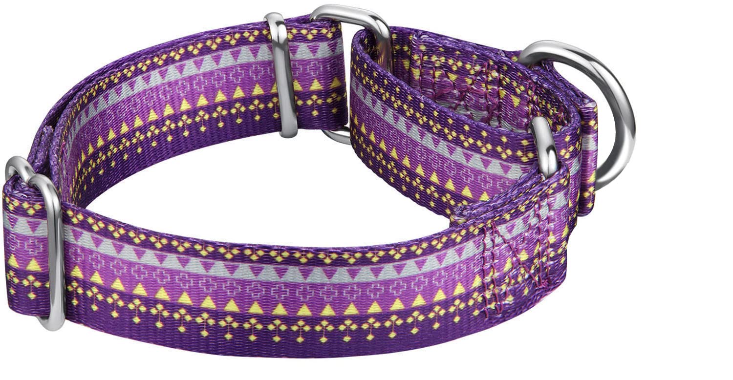 Dazzber Puppy Collar Martingale Dog Collar - No Pull Anti-Escape Pet Collar, Heavy Duty For Small Dogs, Adjustable 10 Inch To 15 Inch, Navy Blue - C.R.C