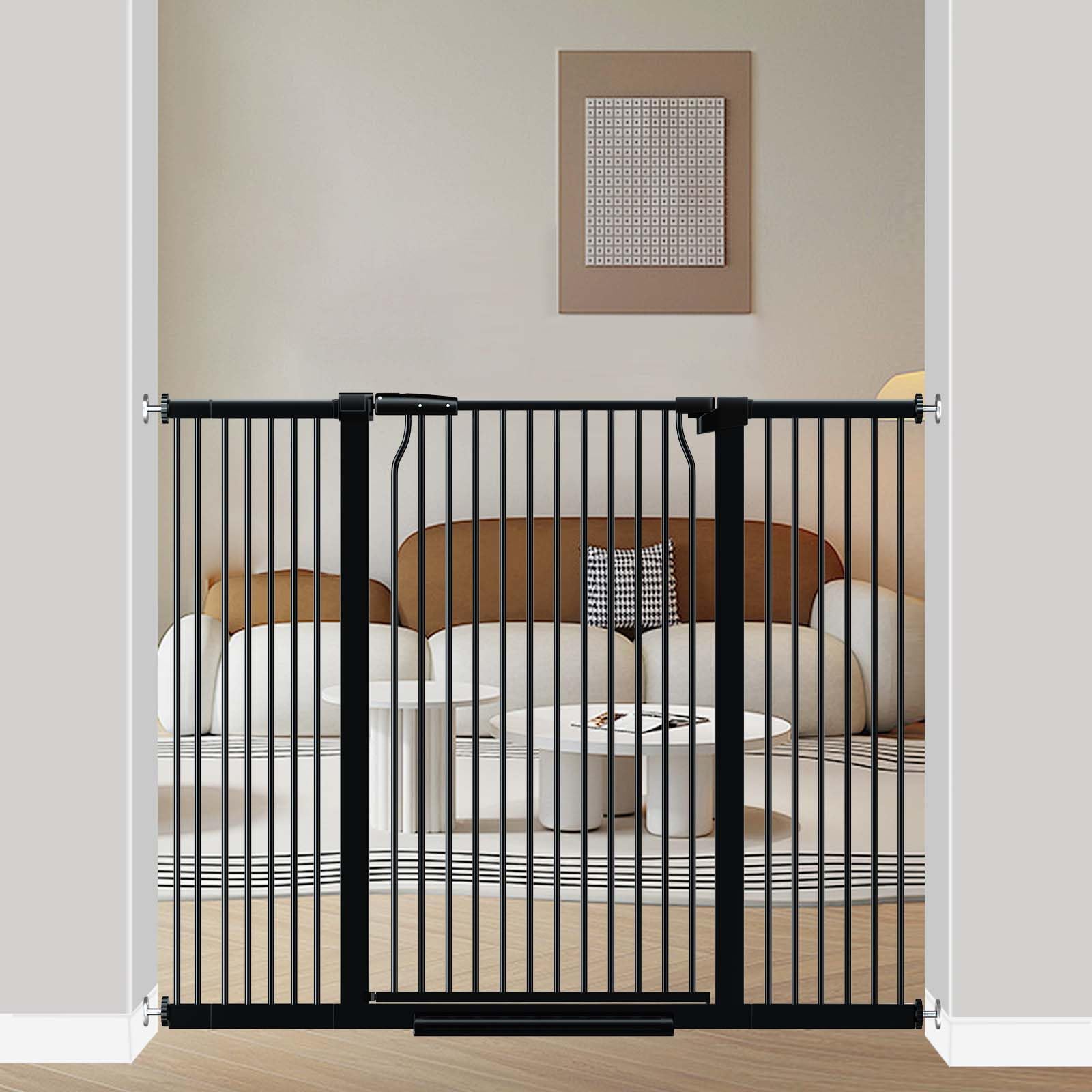 flower frail 40.5 '' Extra Tall Baby Gate for Doorways, 49.2 ''-54.7 '' Extra Wide Pet Gate Pressure Mounted, 1.37 '' Narrow Spa
