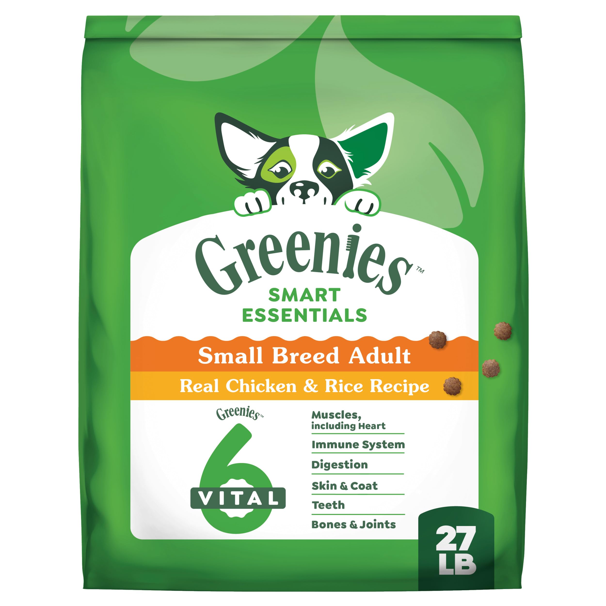 Greenies Smart Essentials Small Breed Adult High Protein Dry Dog Food Real Chicken & Rice Recipe, 27 lb. Bag