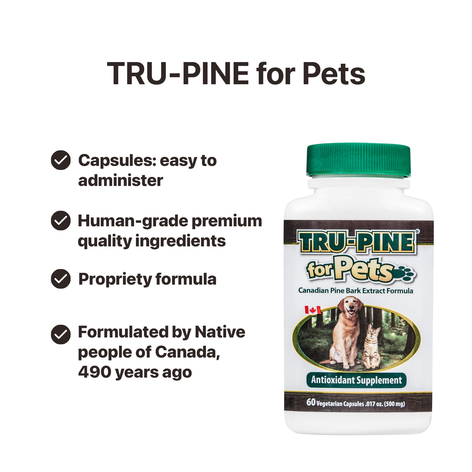 Essiac International Tru-Pine for Pets, 60 Capsules