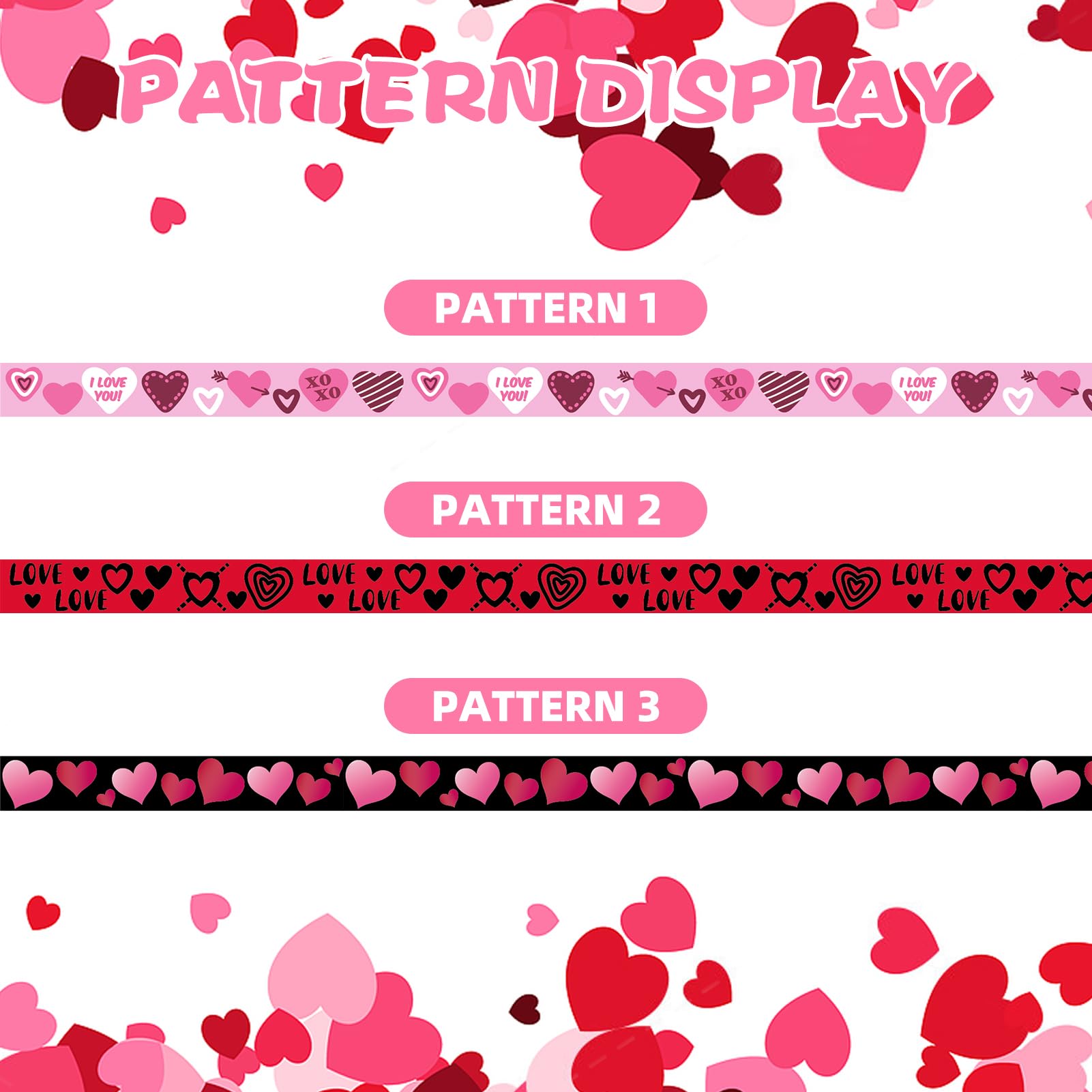 Pupteck 3 Pack Cat Collar With Bells Breakaway - Safety Small Kitten Collar Adjustable Heart Pink Red Black, 8-12 In