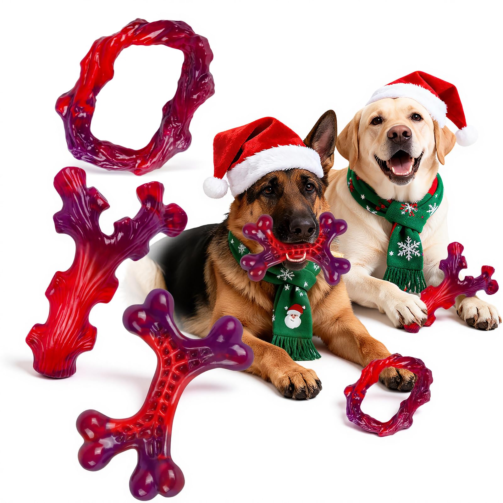 Frienhund 6-Pack Indestructible Dog Toys for Large Breed: Dog Toys for Aggressive Chewers, Nylon Dog Chew Bones for Large Dogs, 