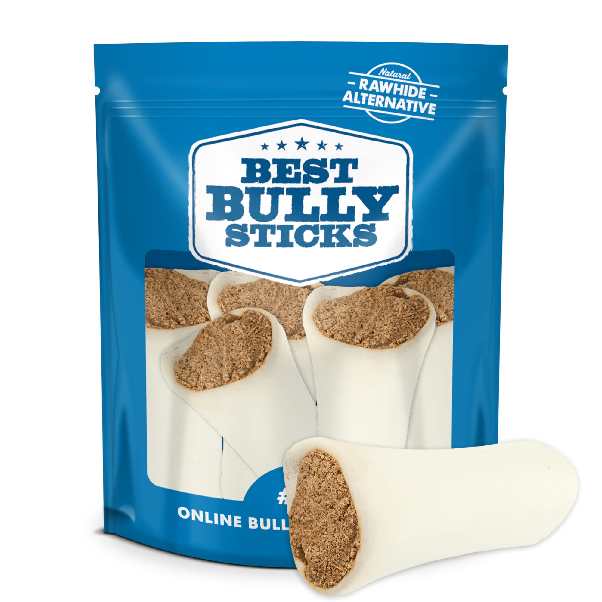 Best Bully Sticks 5-6 Inch Bully Filled Shin Bones for Dogs - 5 Count (Pack of 1) - Easily Digestible, Long-Lasting, Refillable 