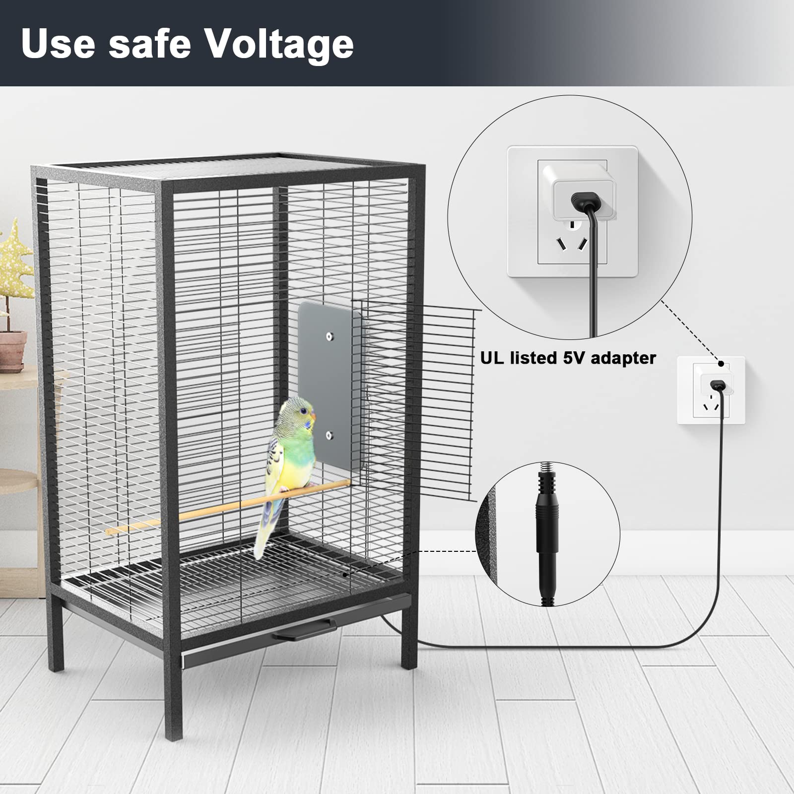 Fenocran Indoor Bird Heater Pad  USB Bird Warmer Heater  Bird Heater for Parakeets 4.5 X 7-New