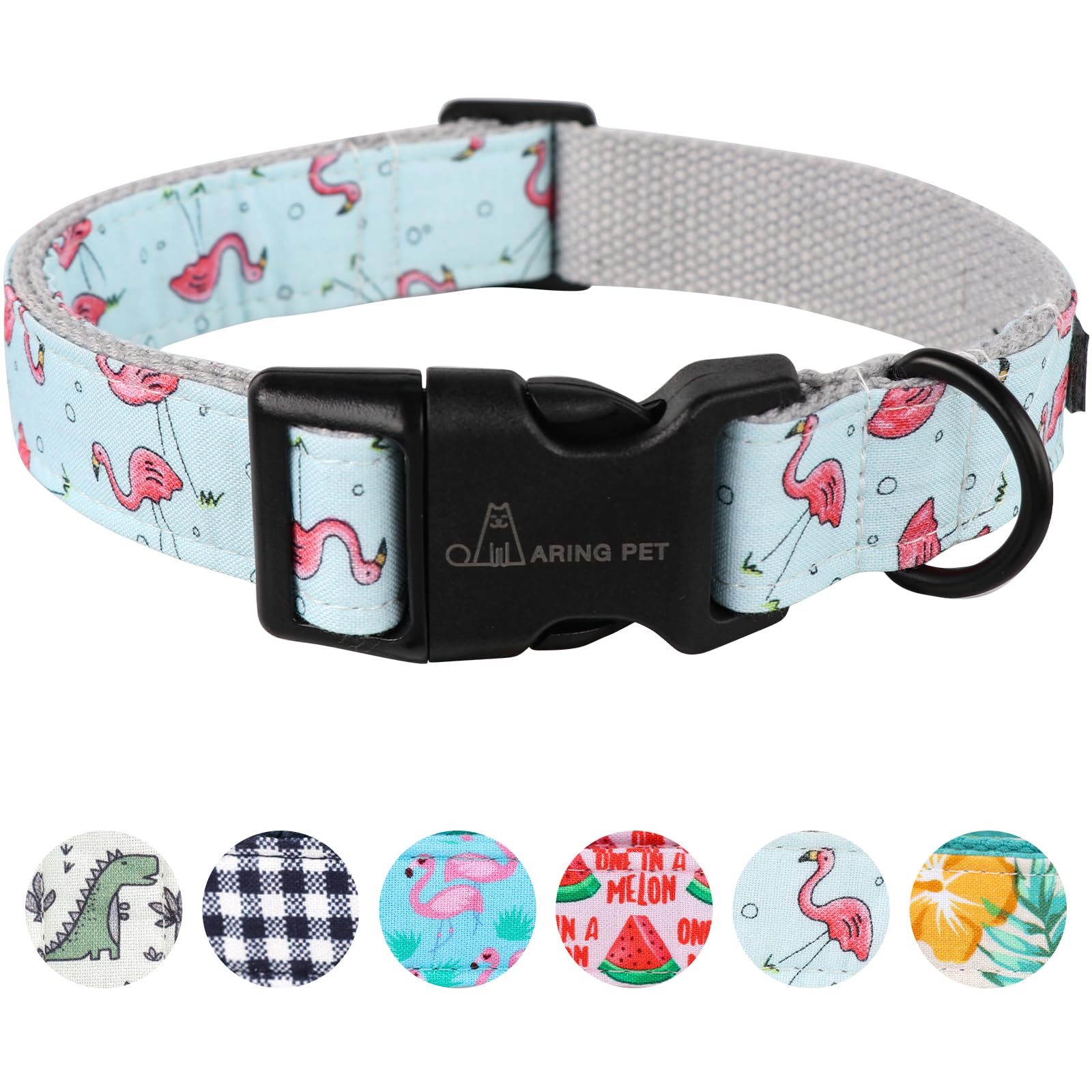 Aring Pet Flamingo Dog Collar-Cute Summer Small Dog Collars, Adjustable Lightweight Cotton Pet Collars For Small Medium Large Boy And Girl Dogs, X-Small