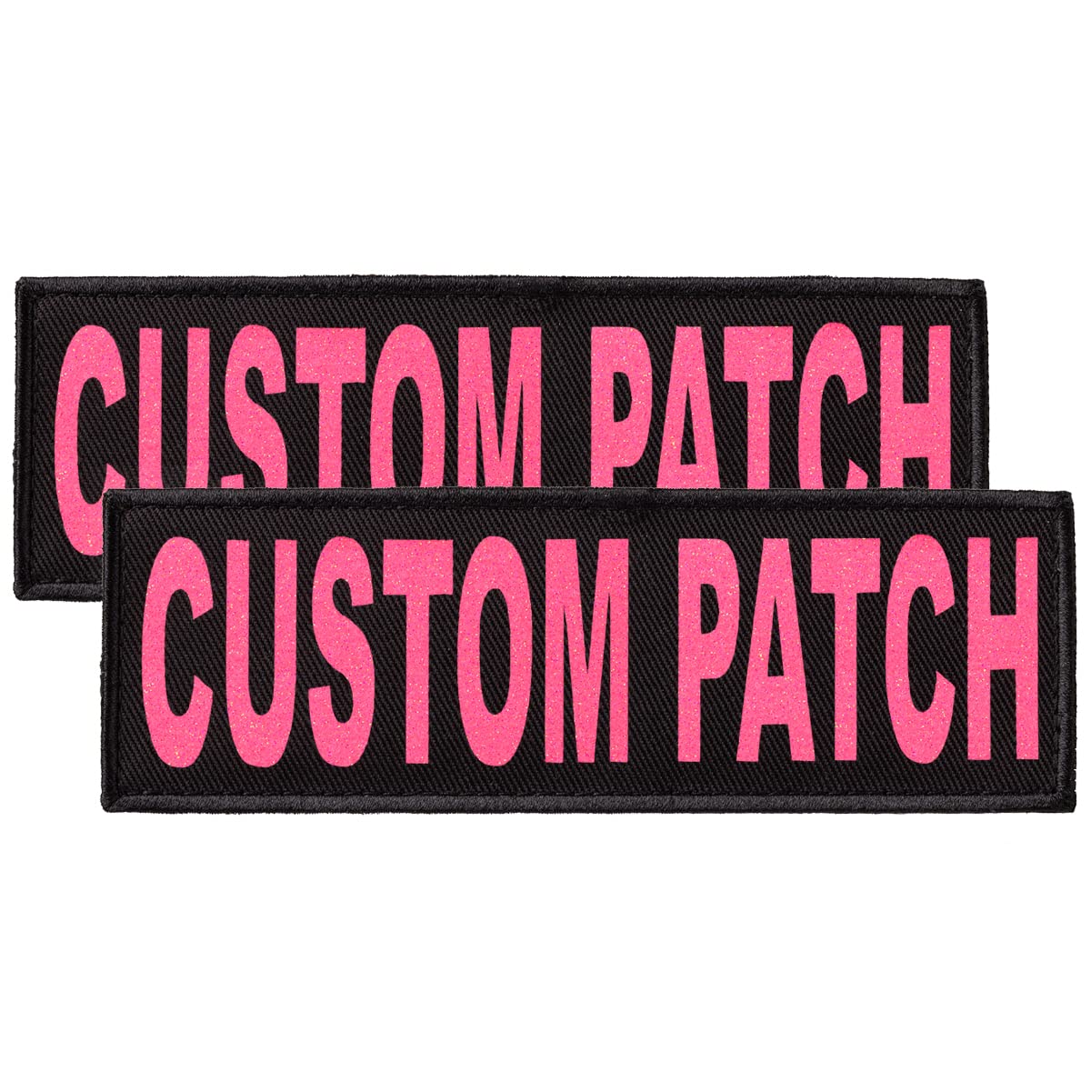 Dogline Custom Patch With Glitter Letters For Dog Vest Harness Or Collar Customizable Bling Text Personalized Patches With Hook Backing Name Agility Service Dog Esa 2 Patches A Pink Text