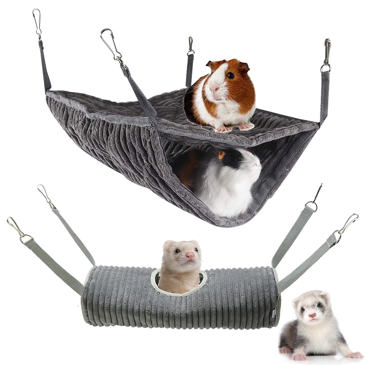 Small Animal Bunk Bed Ferret Hammock Pet Rat Cage Hammock Sleep Bed Play Platform Tunnel Hamster Cage Accessories Hanging Hideou