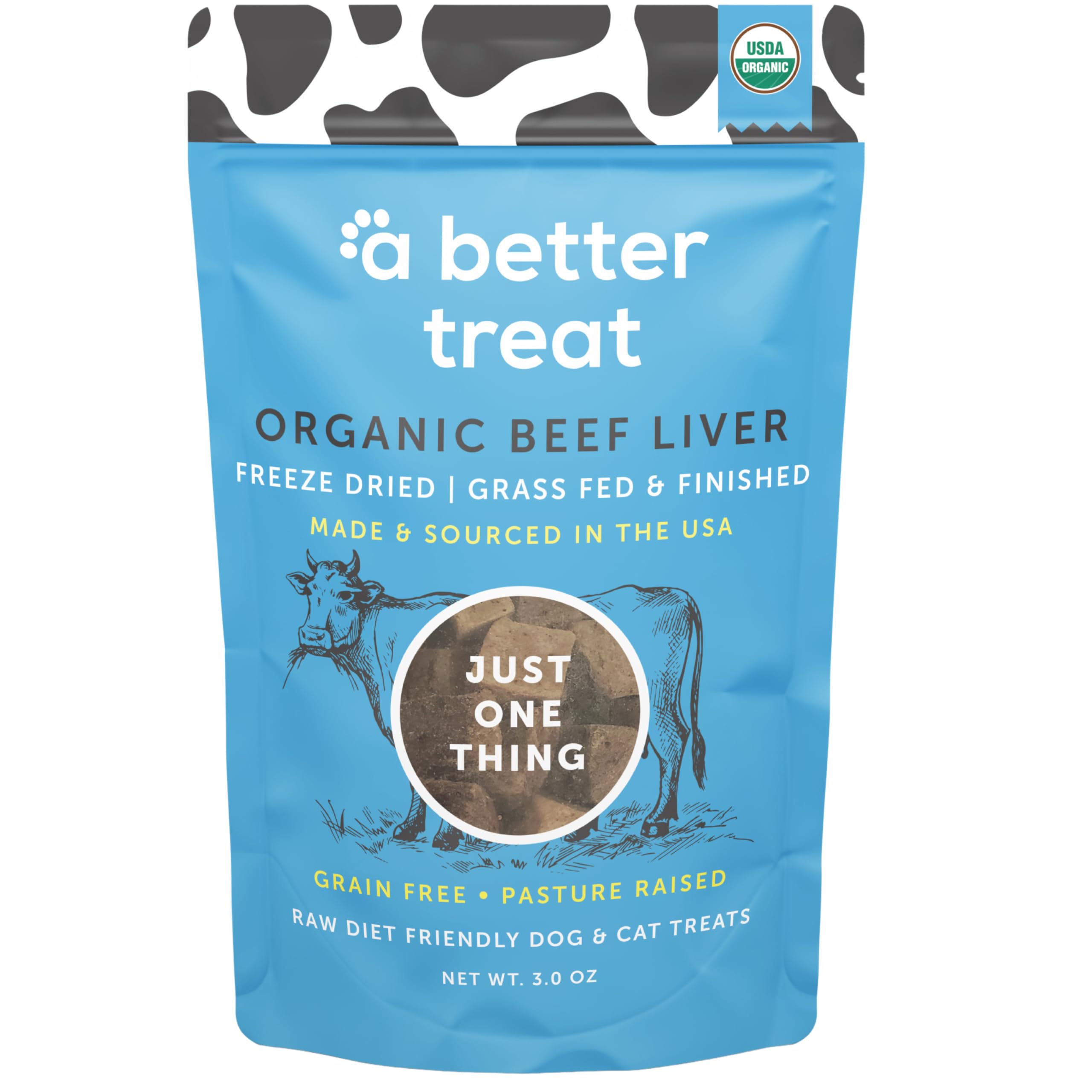 A Better Treat - Organic, Freeze Dried, Single Ingredient, 100% Grass Fed and Finished Beef Liver Dog Treats, Cat Treats | Natur