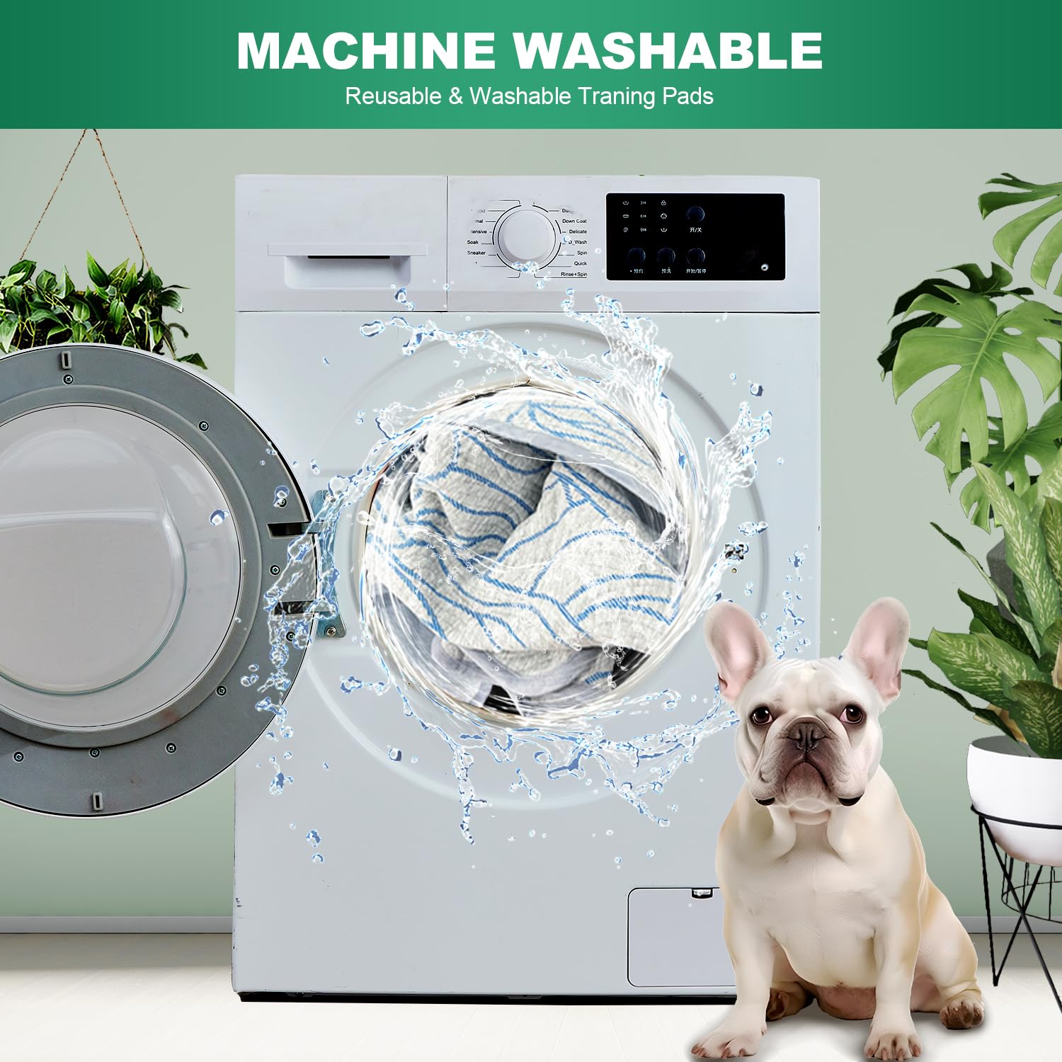 Qeils Pee Pads Reusable Washable Puppy Pads- 2 Pack 36''X41'' Heavy Absorbent Protective Pads Leakproof Dog Training Pads, Non-S