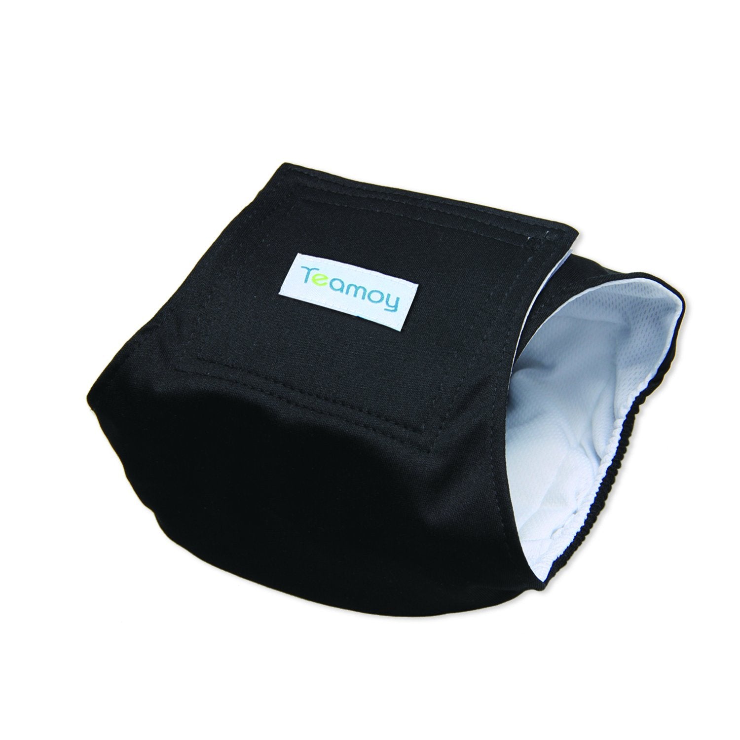 Teamoy 3 Pack Male Dog Diaper Wrap, Washable Puppy Belly Bands, Super-Absorbent and Comfortable(M,13''-16'' Waist,Black)