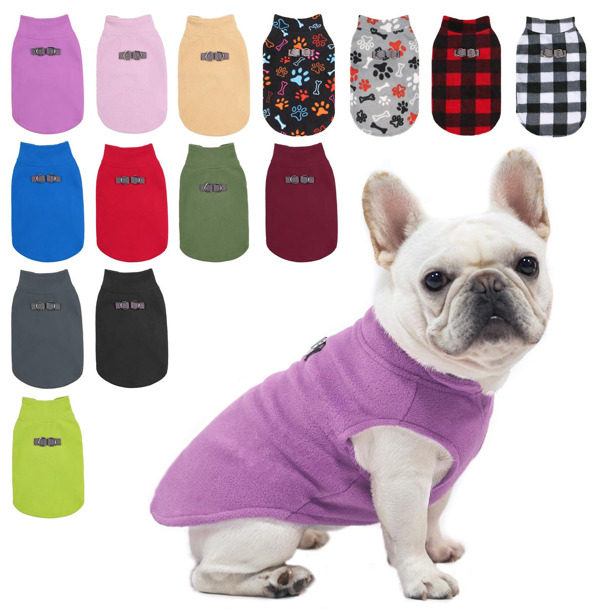 Beautyzoo Dog Fleece Vest Sweater Winter Jacket For Small And Medium Dogs With D-Ring Leash Cold Weather Coat Hoodie For Xs S M 