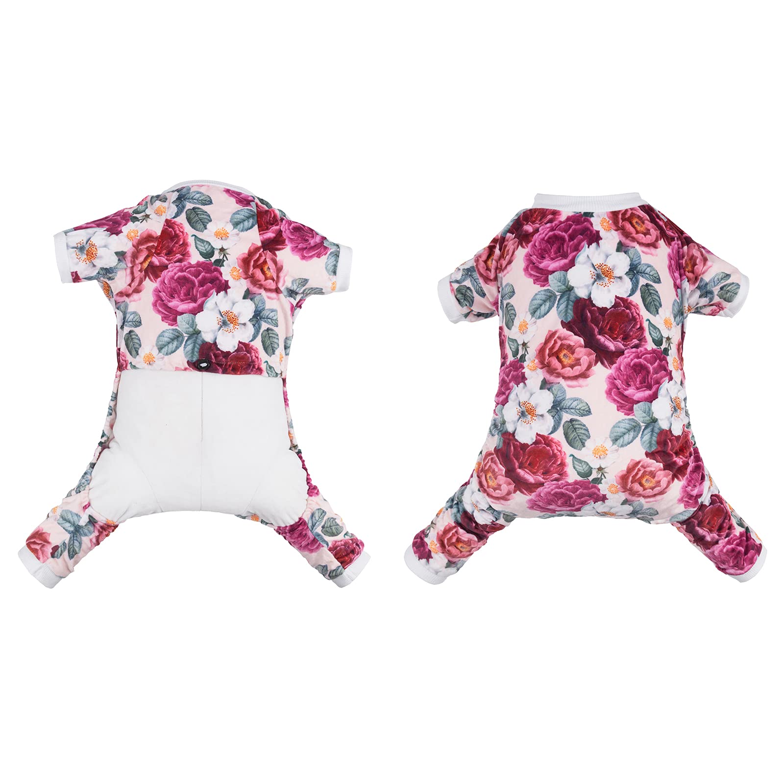 Cutebone Dog Pajamas Flower Puppy Clothes Soft Pjs Birthday Outfit Girl P178L Large