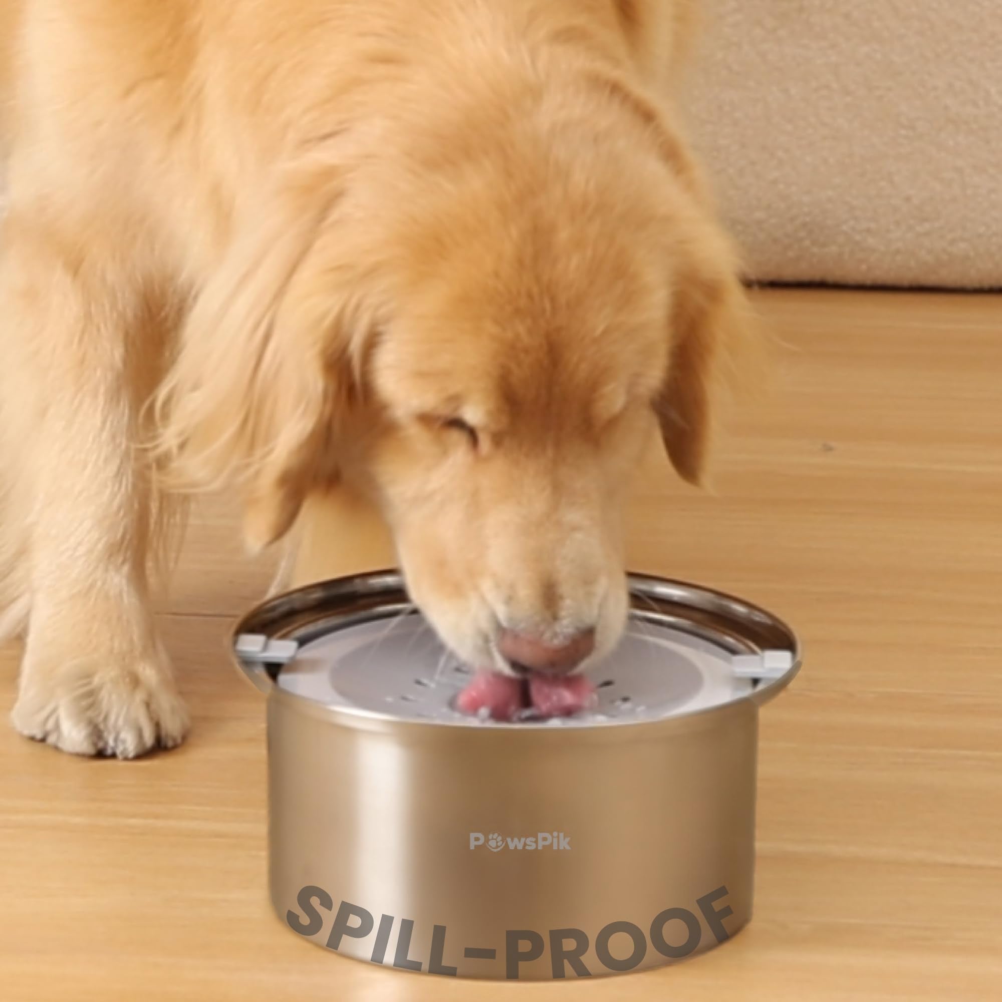 PawsPik Spill Proof Stainless Steel Dog Water Bowl - 4L Slow Drinking Pet Bowl with Floating Tray, Non-Tip, BPA-Free, Dishwasher