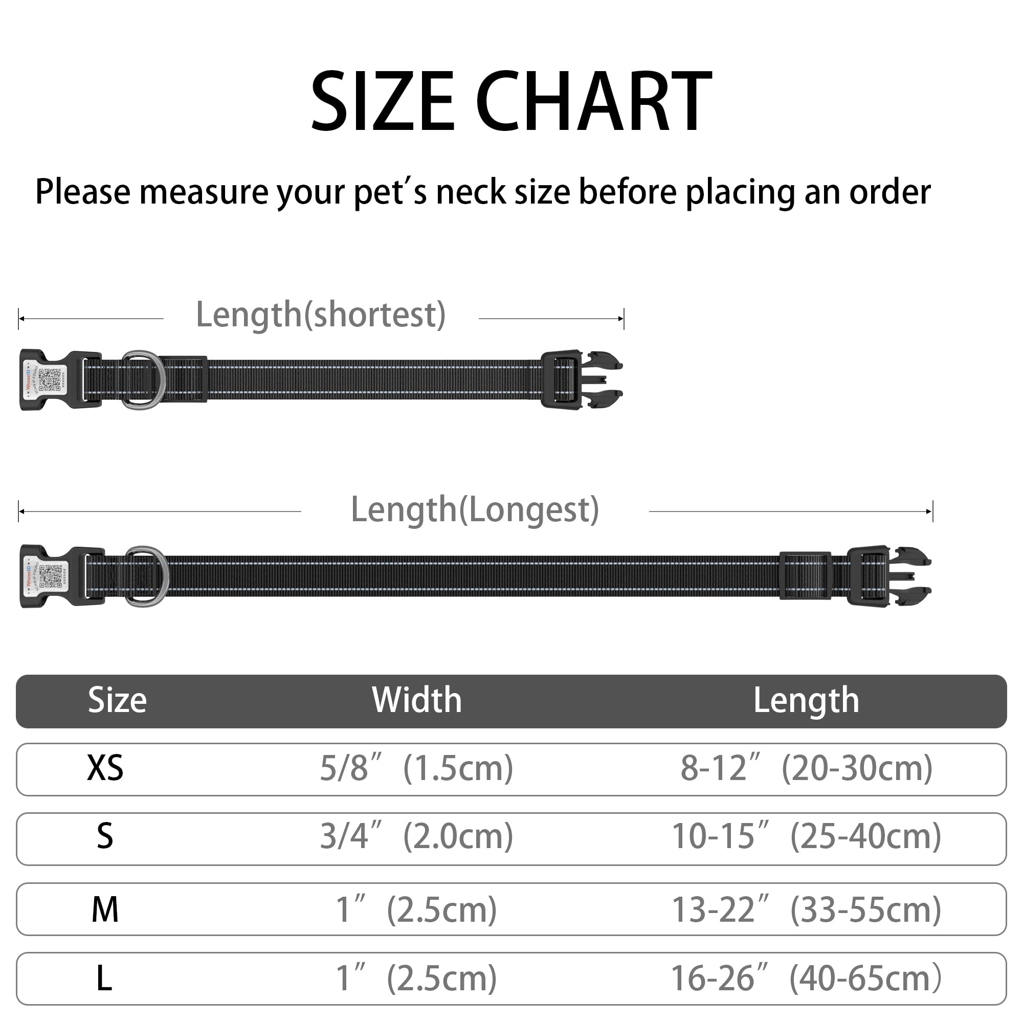 Dog Collar With Qr Code, Reflective Pet Collar, Soft Neoprene Padded & Safety Locking Buckle Adjustable Puppy Collar (Xs-With Ai