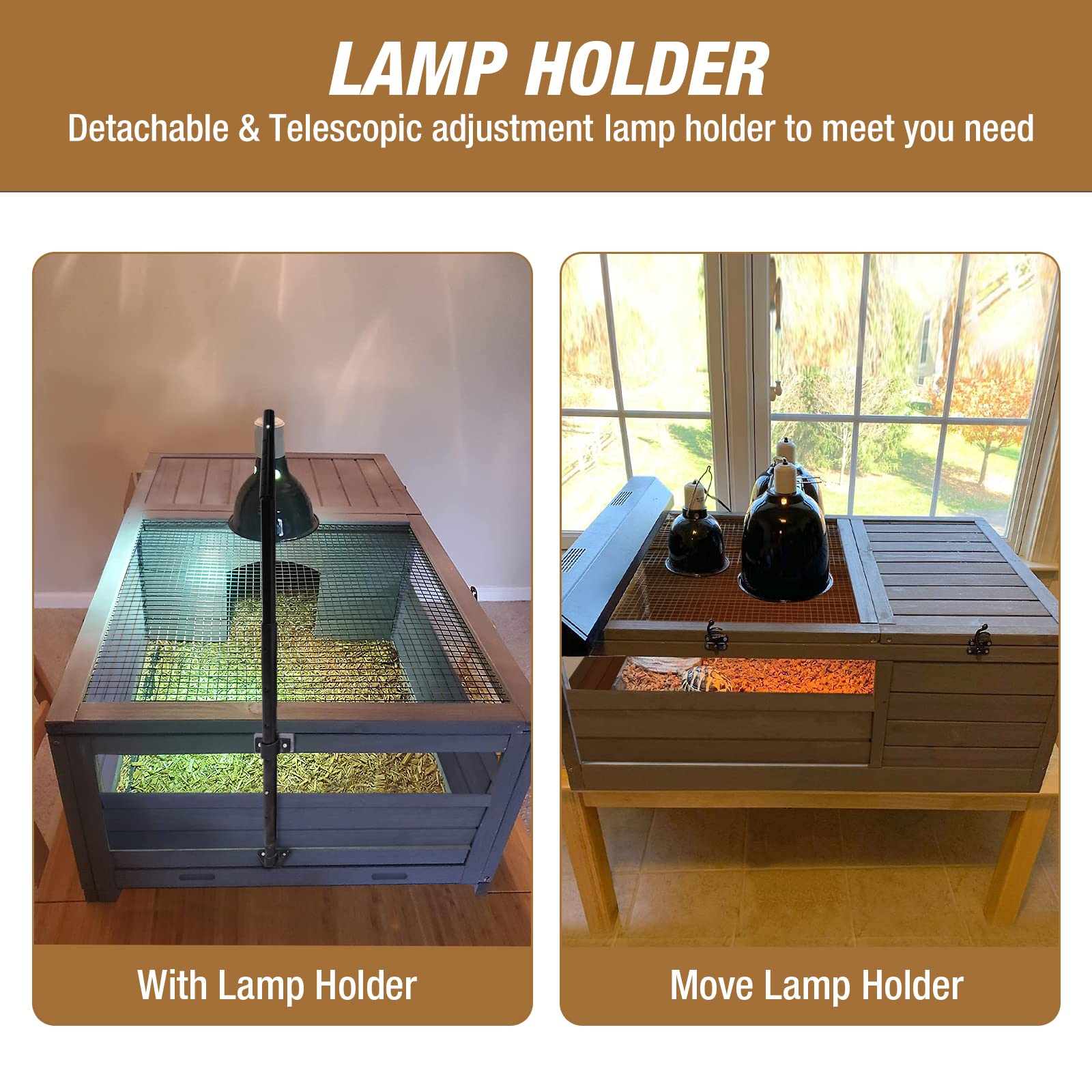 Gutinneen Tortoise Habitat Tortoise Enclosure With Lamp Holder, Metal, Large Reptile Cage For Turtles,Lizards And Other Small Animals,Indoor And Outdoor Use…