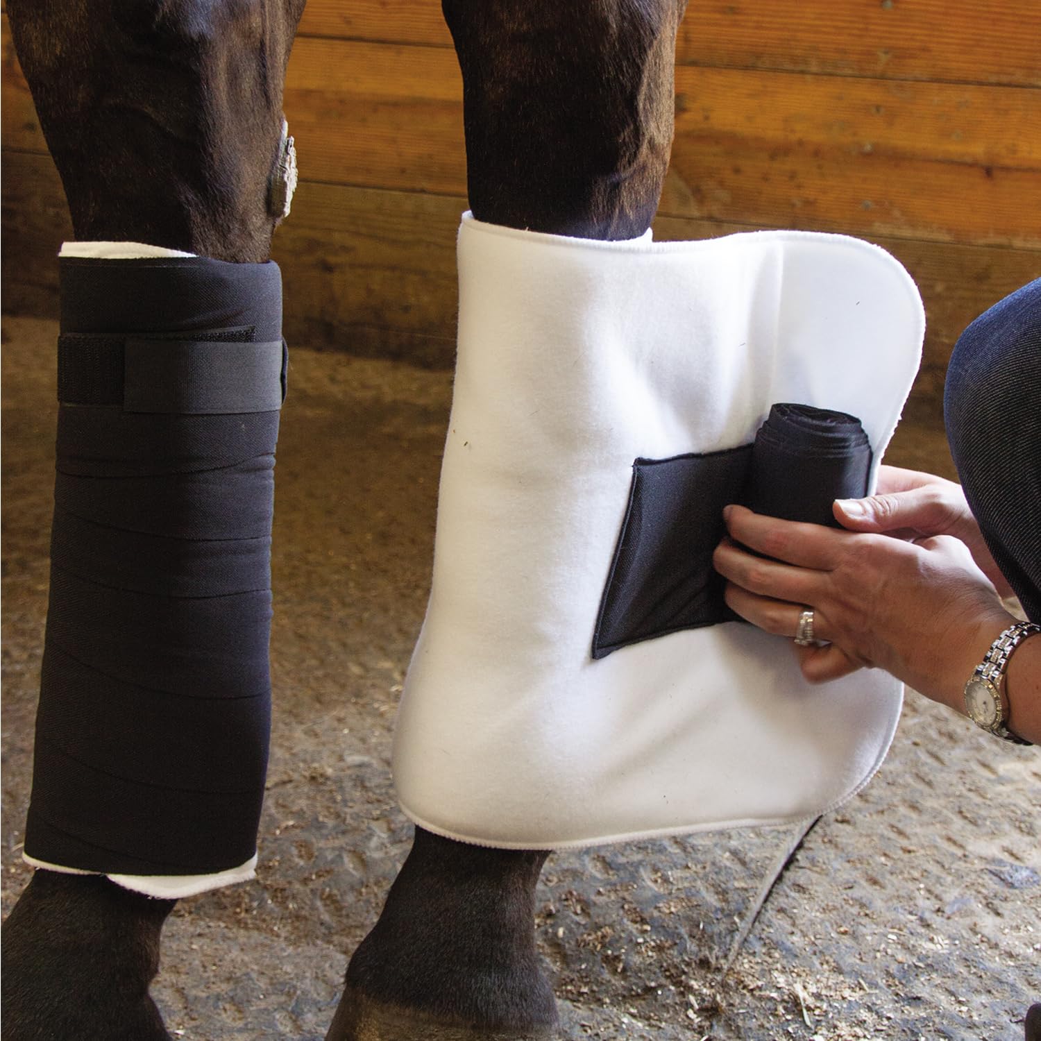Dura-Tech Combo No Bow Leg Wraps For Horses | Perfect & Quick Bandage Application | Innovative Protection | Heavy-Duty Hook & Lo