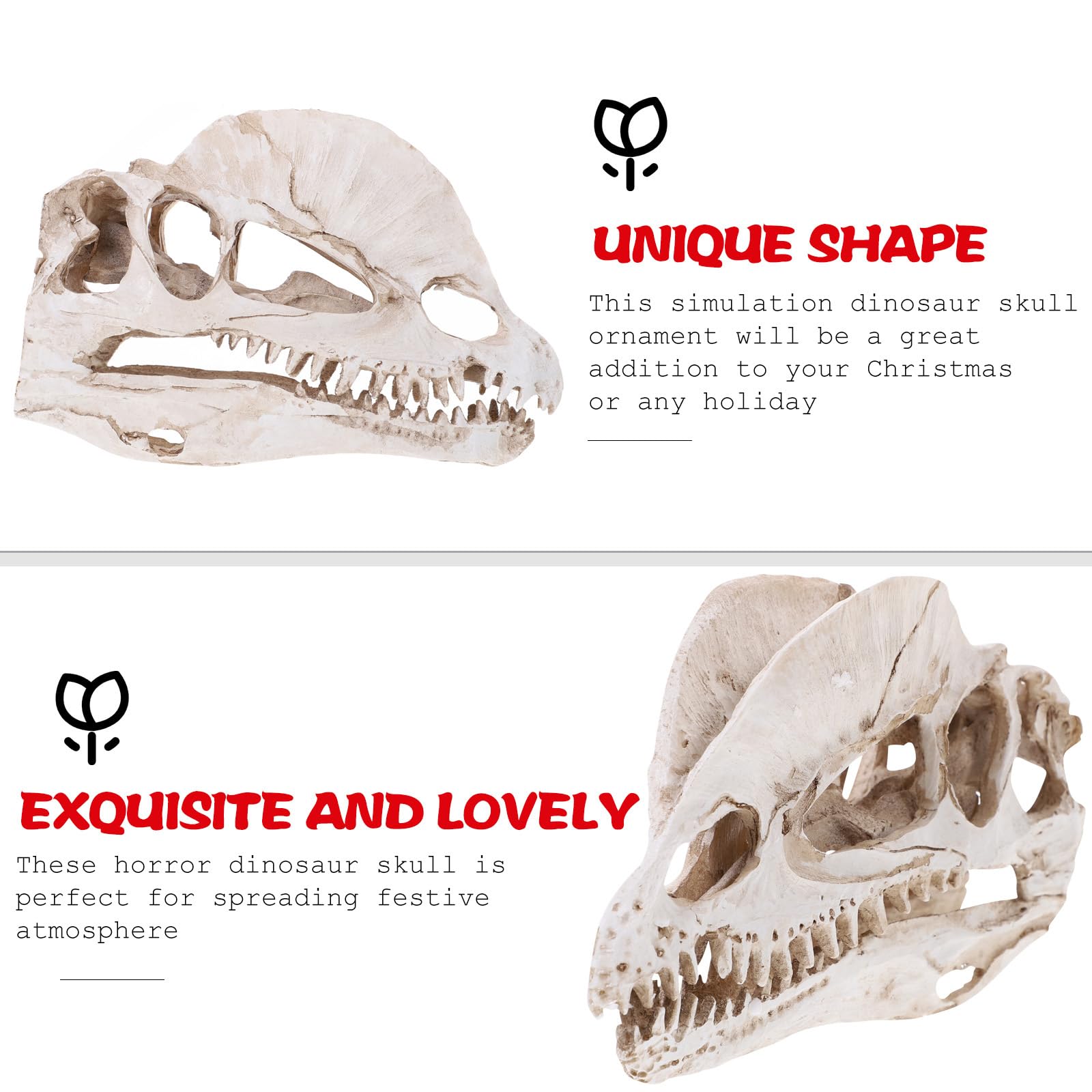 Nuobesty Resin Dinosaur Skeleton Aquarium Decoration Dinosaur Skull Skeleton Ornament Fish Tank Aquarium Terrarium Decoration