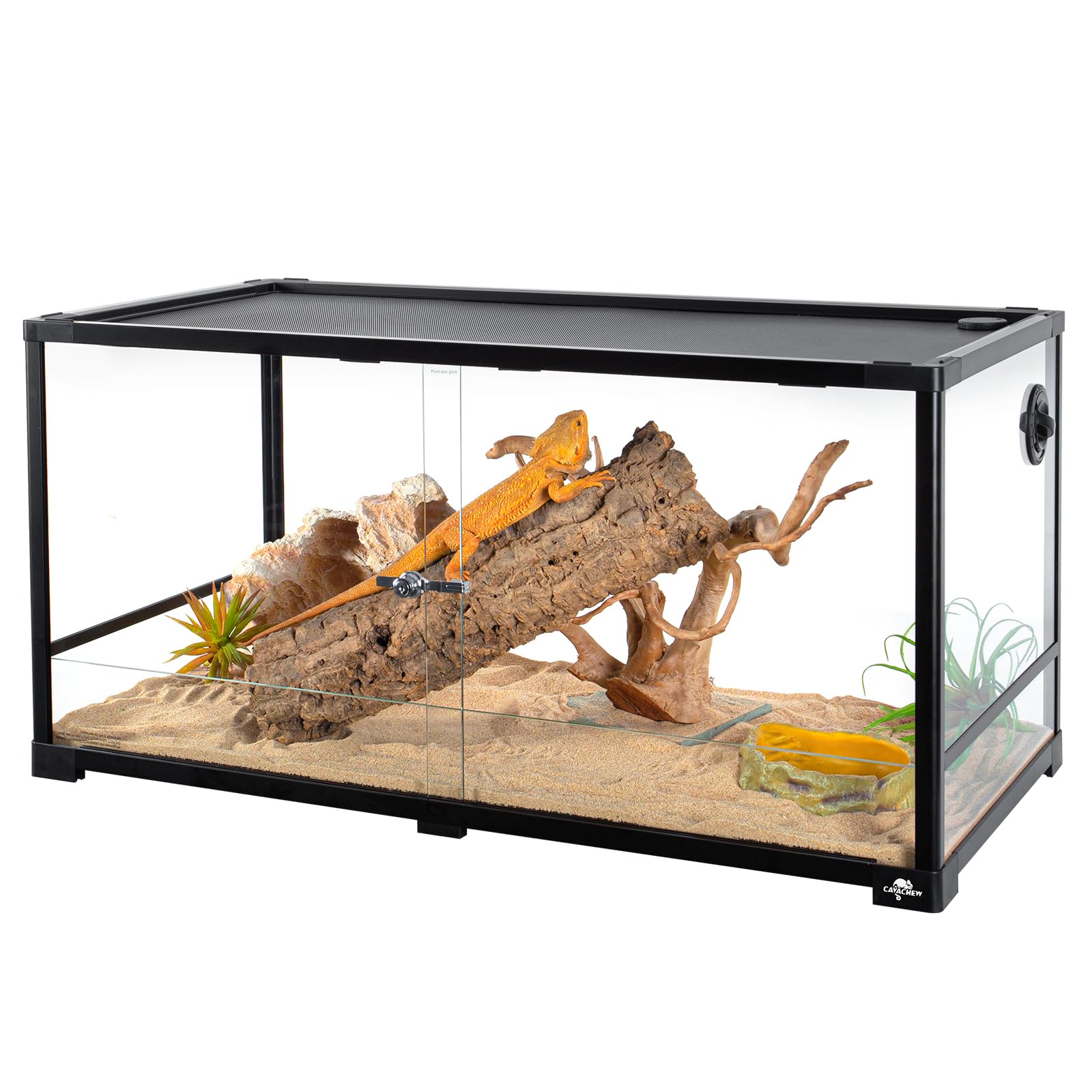 Cavachew 50 Gallon Reptile Tank, Glass Reptiles Terrarium 36 X 18 X 18, Sliding Door, Top Ventilation, Cable Pass, Humidif