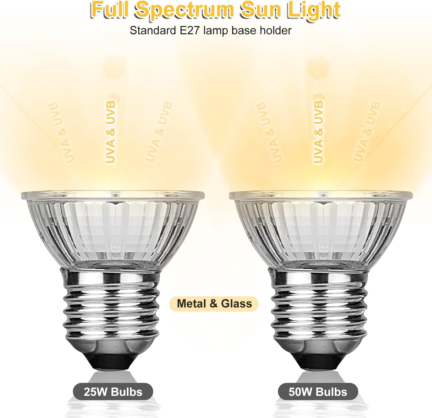 Reptile Heat Lamps, Turtle Lamp Uva/Uvb Turtle Aquarium Tank Heating Lamps With Clamp, 360° Rotatable Basking Lamp For Lizard Turtle Snake Aquarium Aquatic Plants With 2 Heat Bulbs (E27,110V)