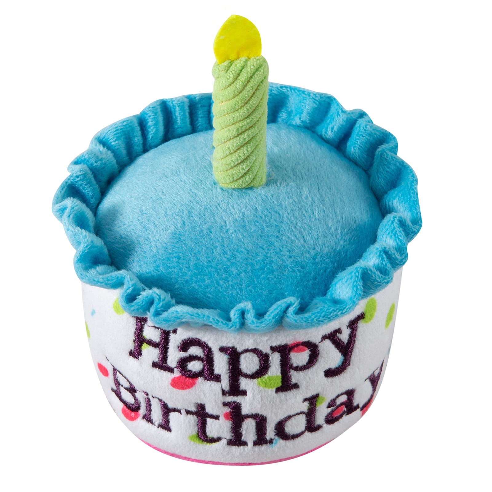 Ushang Pet Dog Birthday Cake Toy, Happy Birthday Cake Shaped Squeaky Dog Toys For Small & Medium Dogs Funny Dogs Gifts Plush Dog