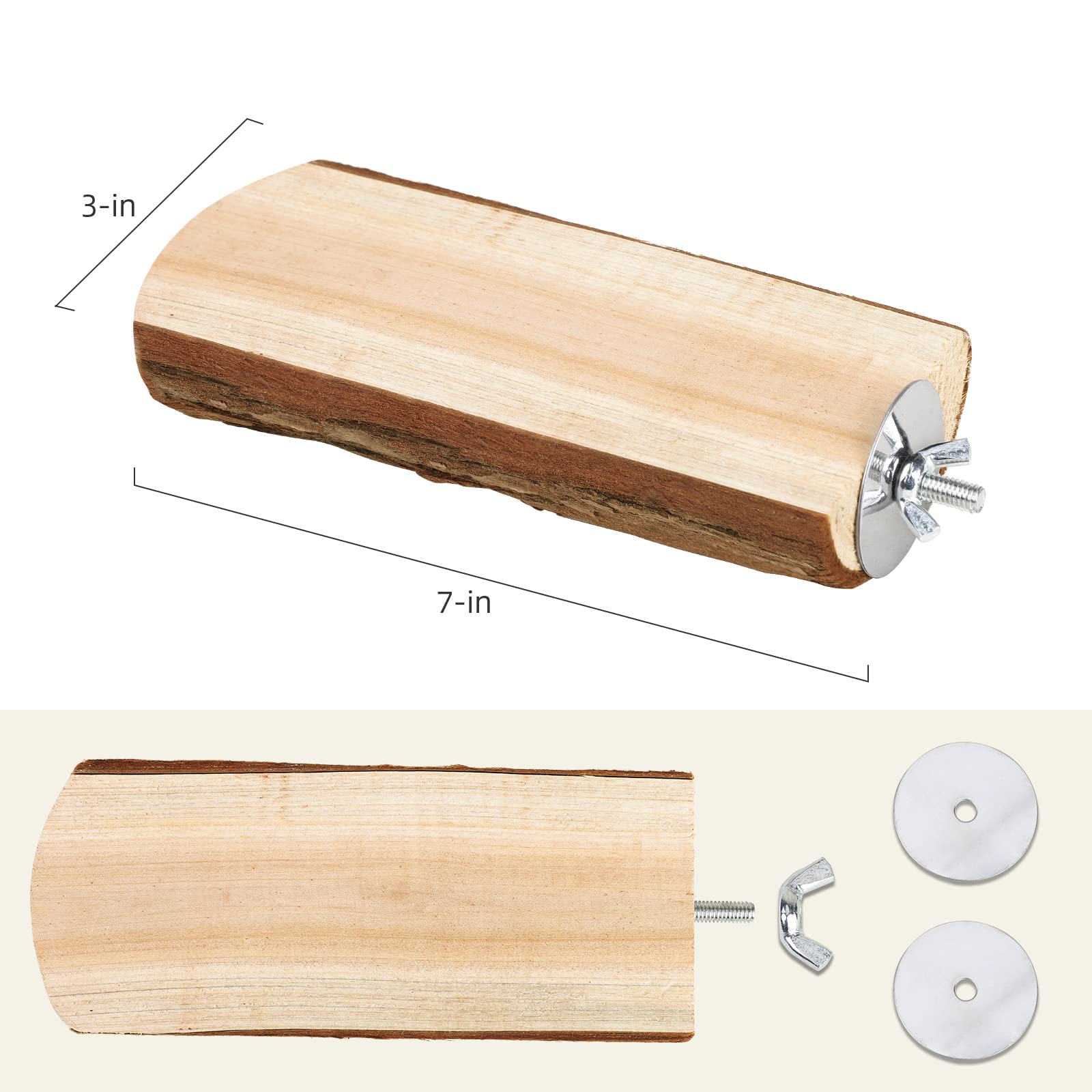 Niteangel Parrot Cage Perch, Wooden Platform For Birds (1 Pack)