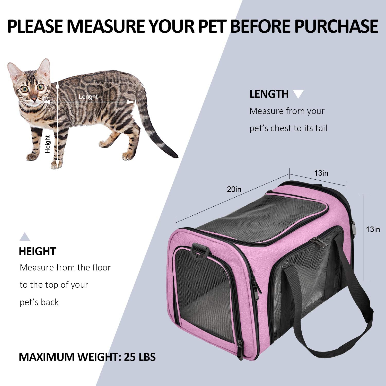 Henkelion Large Cat Carriers Dog Carrier Pet Carrier For Large Cats Dogs Puppies Up To 25Lbs, Big Dog Carrier Soft Sided, Collap