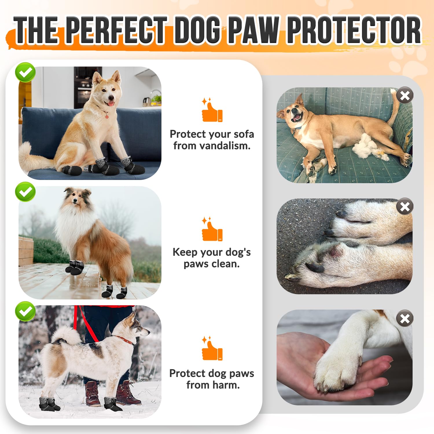 Lukovee Dog Shoes - Breathable Dog Sock Shoes For Hardwood Floor Snow Hot Pavement, Waterproof Non-Slip Soles Booties With Refle
