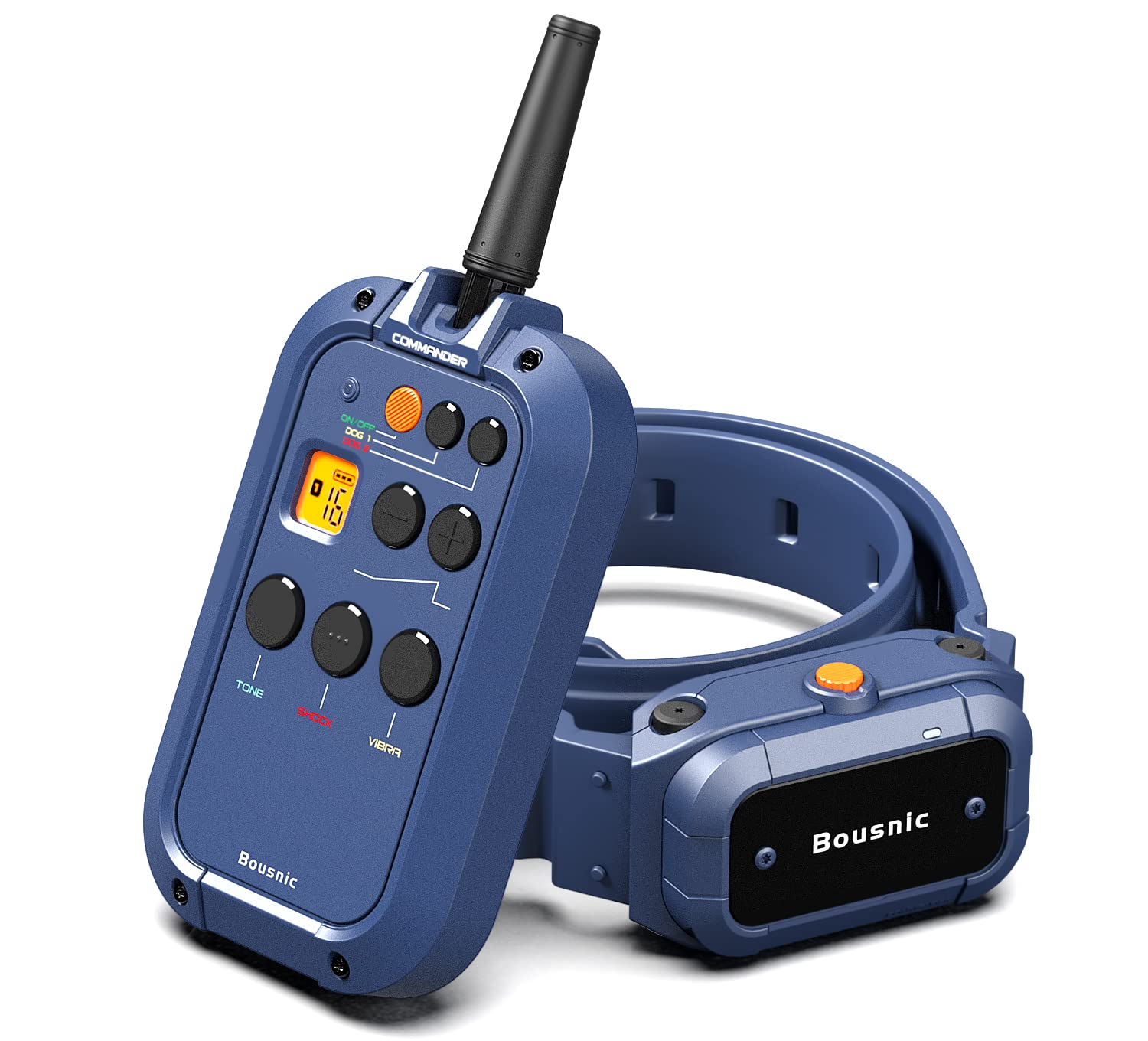 Bousnic Dog Shock Collar With Remote -  Mile Electronic Training Collar For (15-140Lbs) Medium Large Dogs, Waterproof Rechargeab