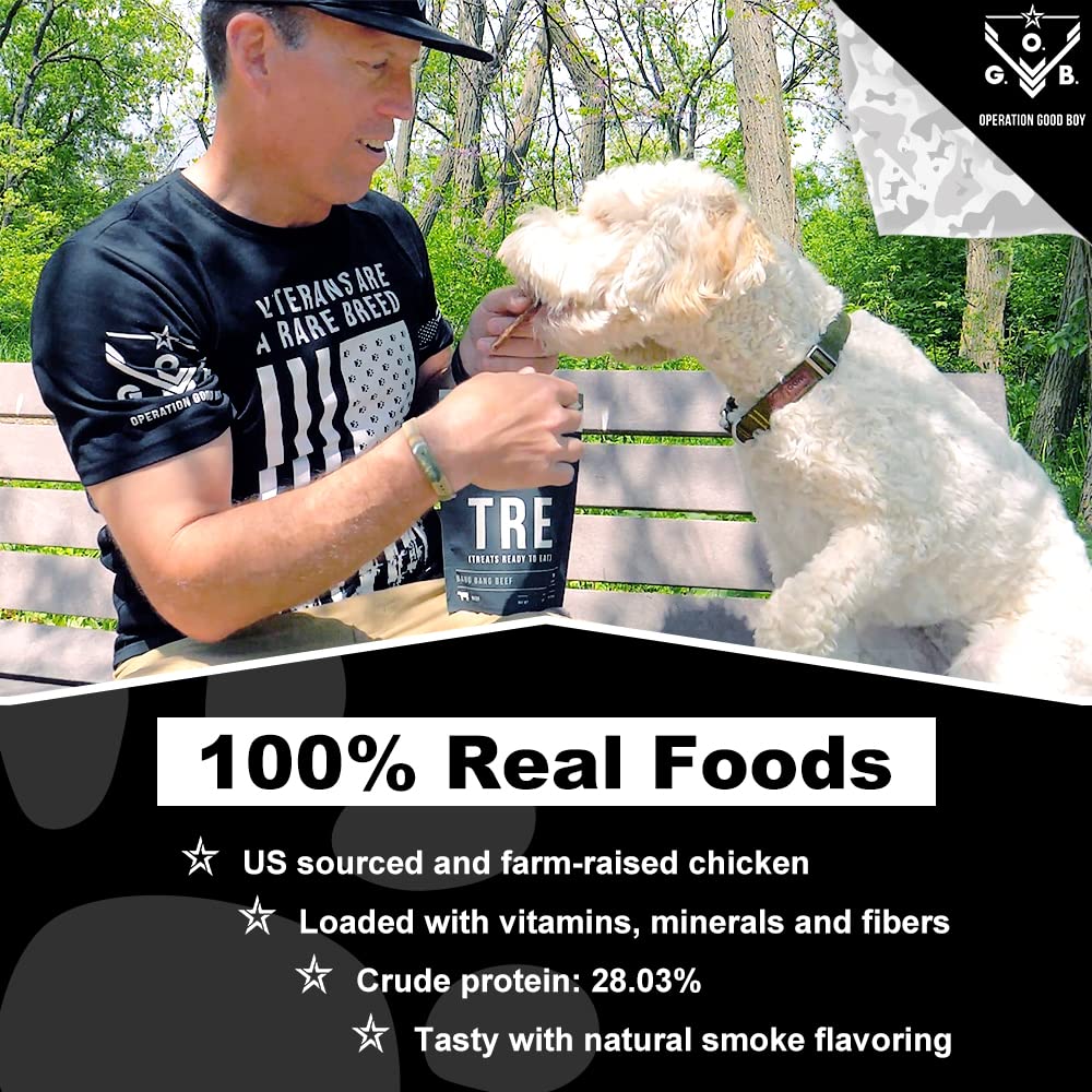 Operation Good Boy Chicken Dog Treats - 1 High-Protein Training Squares, Natural Farm-Raised Meat for Medium to Large Dogs - Ser
