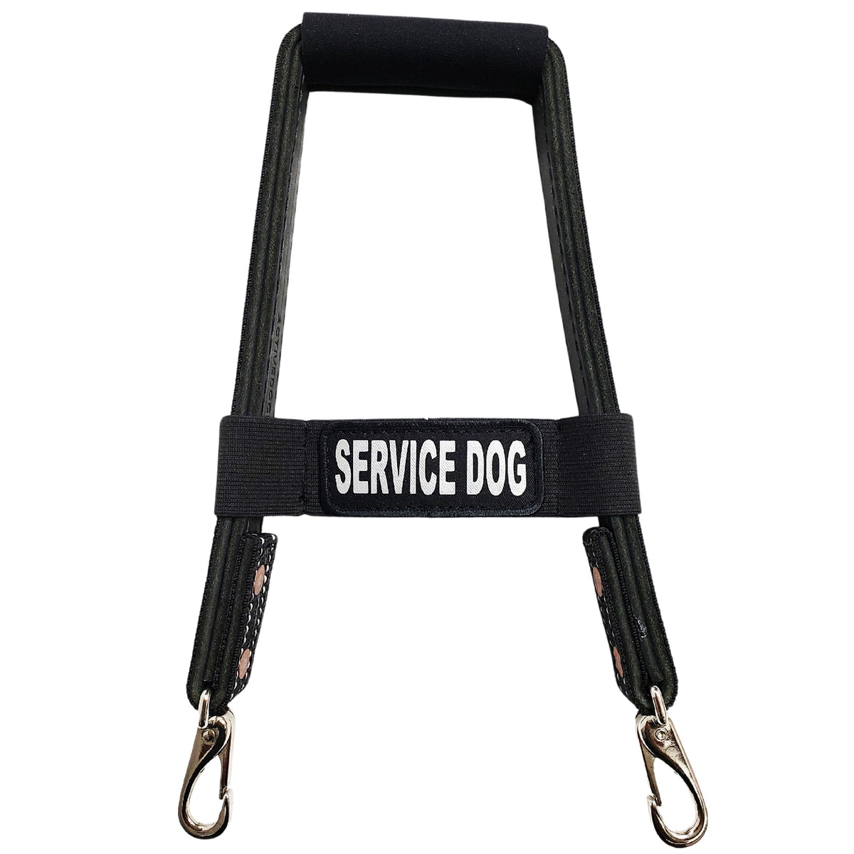 Activedogs Leather Bridge Handle For Service Dog 8'' - Solid Steel & Leather Service Dog Handle With Easy Snap-On Clips, Reflect