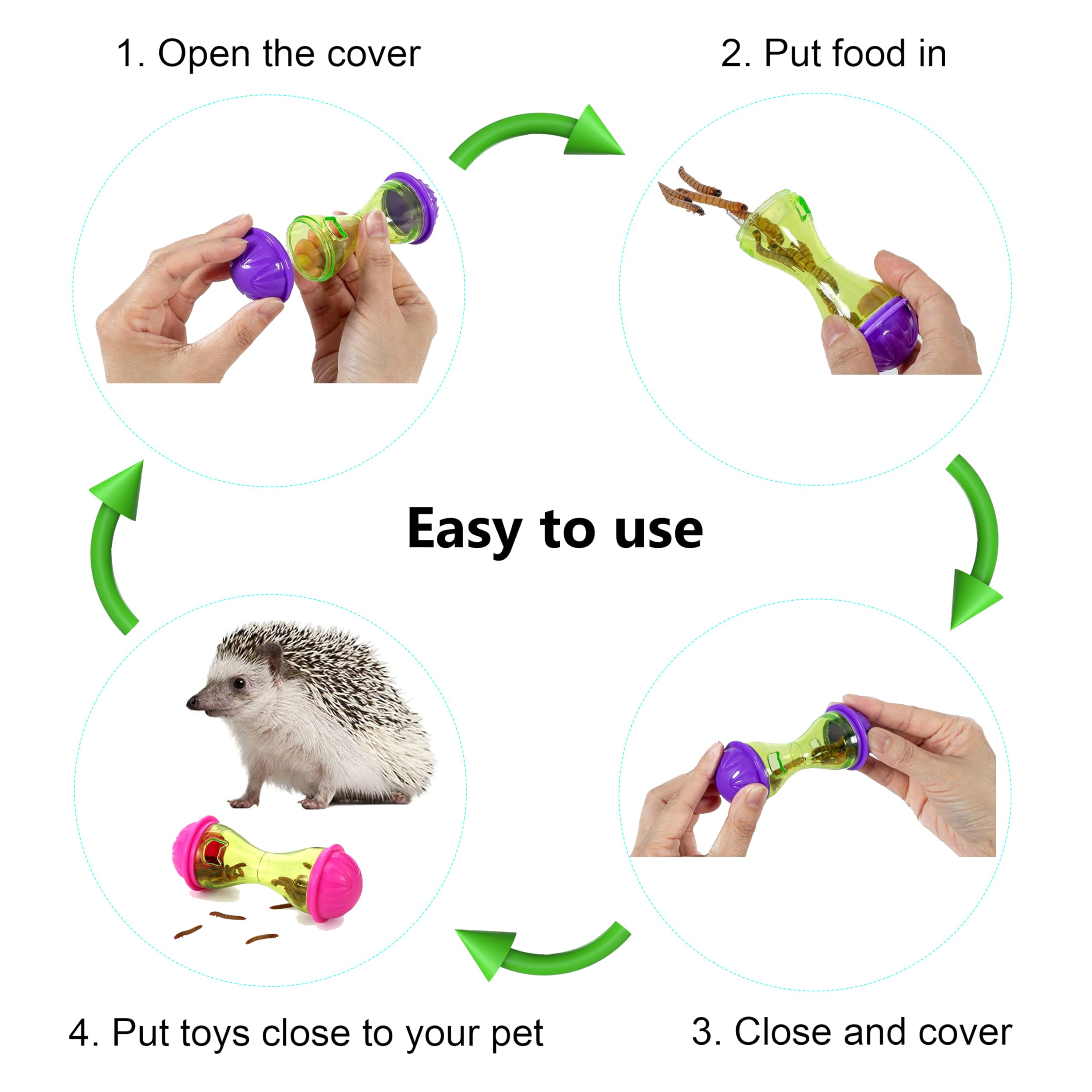 3Pcs Hedgehog Enrichment Toys - Supplies & Accessories For Cage, Including Toys For Hedgehogs