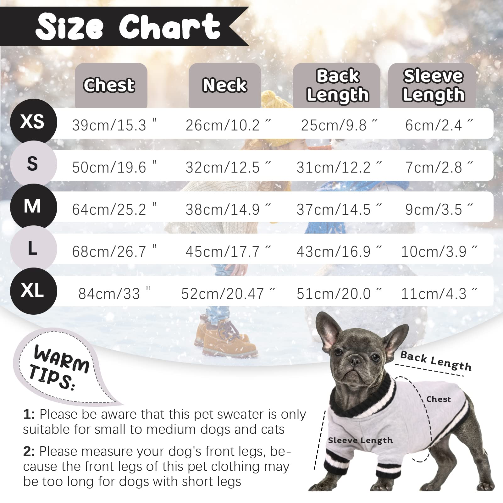 Fuamey Dog Pullover Sweatshirt,Dog Winter Sweaters Warm Clothes Vest Thick Puppy Soft Pet Fleece Sweater Cute Doggie Boy Girl Ou