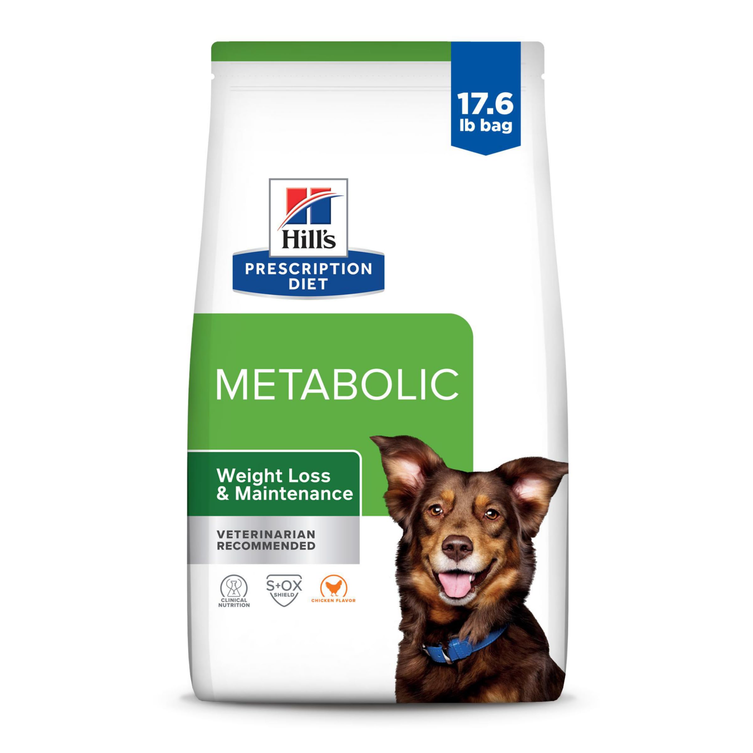 Hills Prescription Diet Metabolic Weight Management Chicken Flavor Dry Dog Food, Veterinary Diet, 17.6 lb. Bag