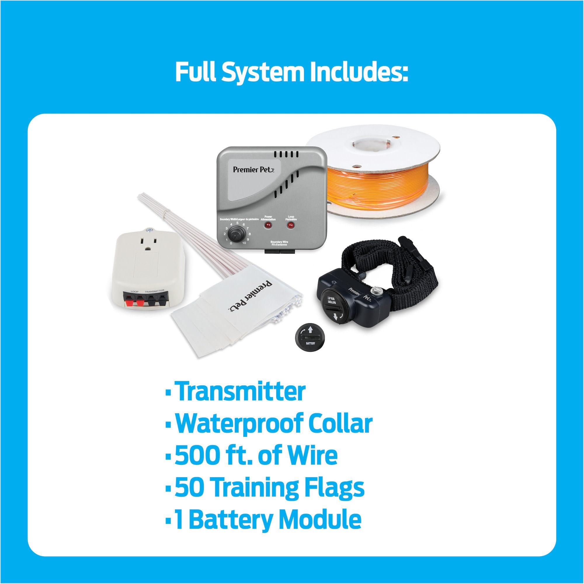 Premier Pet In-Ground Fence System - Customizable Pet Fence For Small And Large Dogs, Coverage Up To 1/3 Acre & Expandable Up To