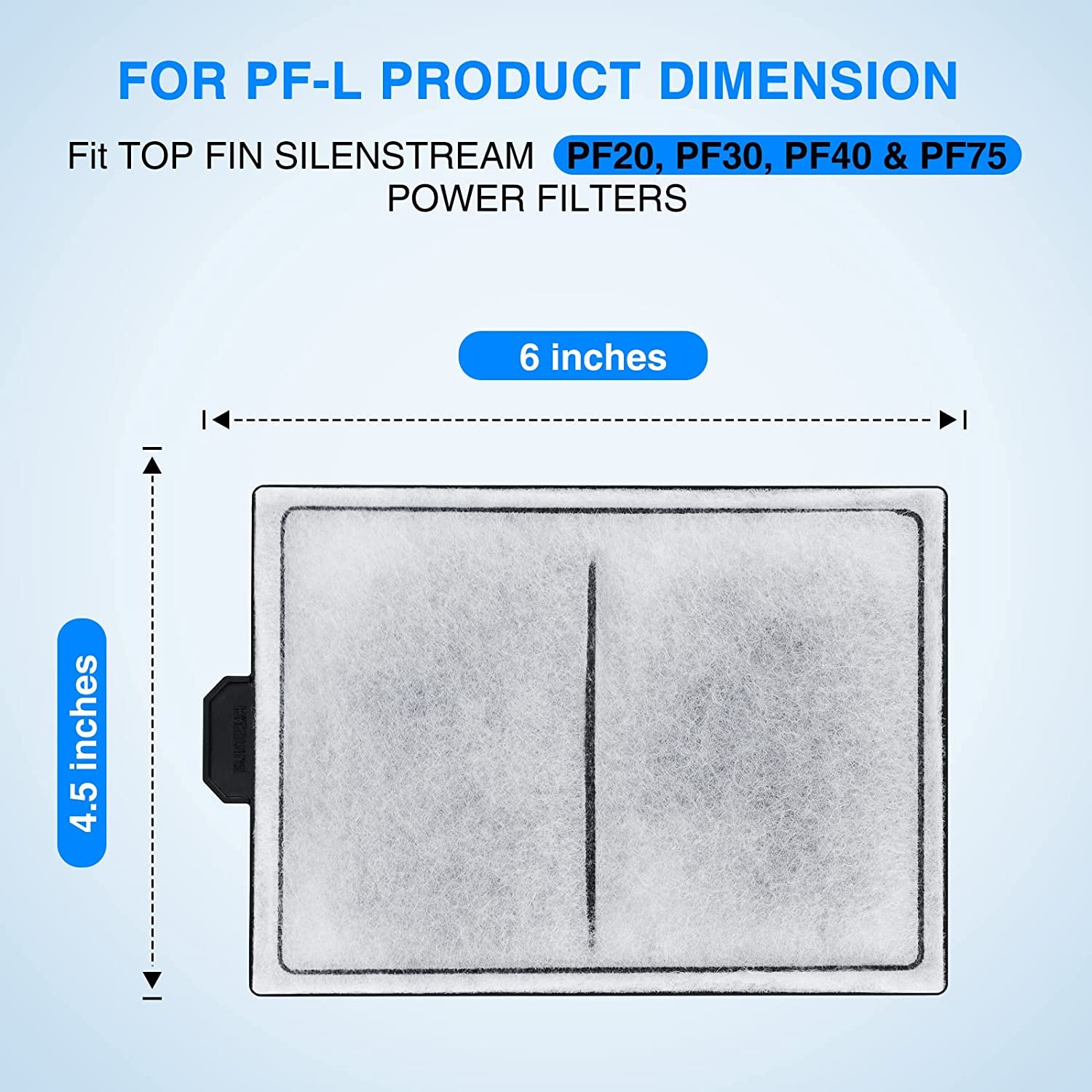 Hitauing 15 Pack Pf-L Carbon Cartridges For Top Fin Silenstream Pf20, Pf30, Pf40 And Pf75 Power Filters