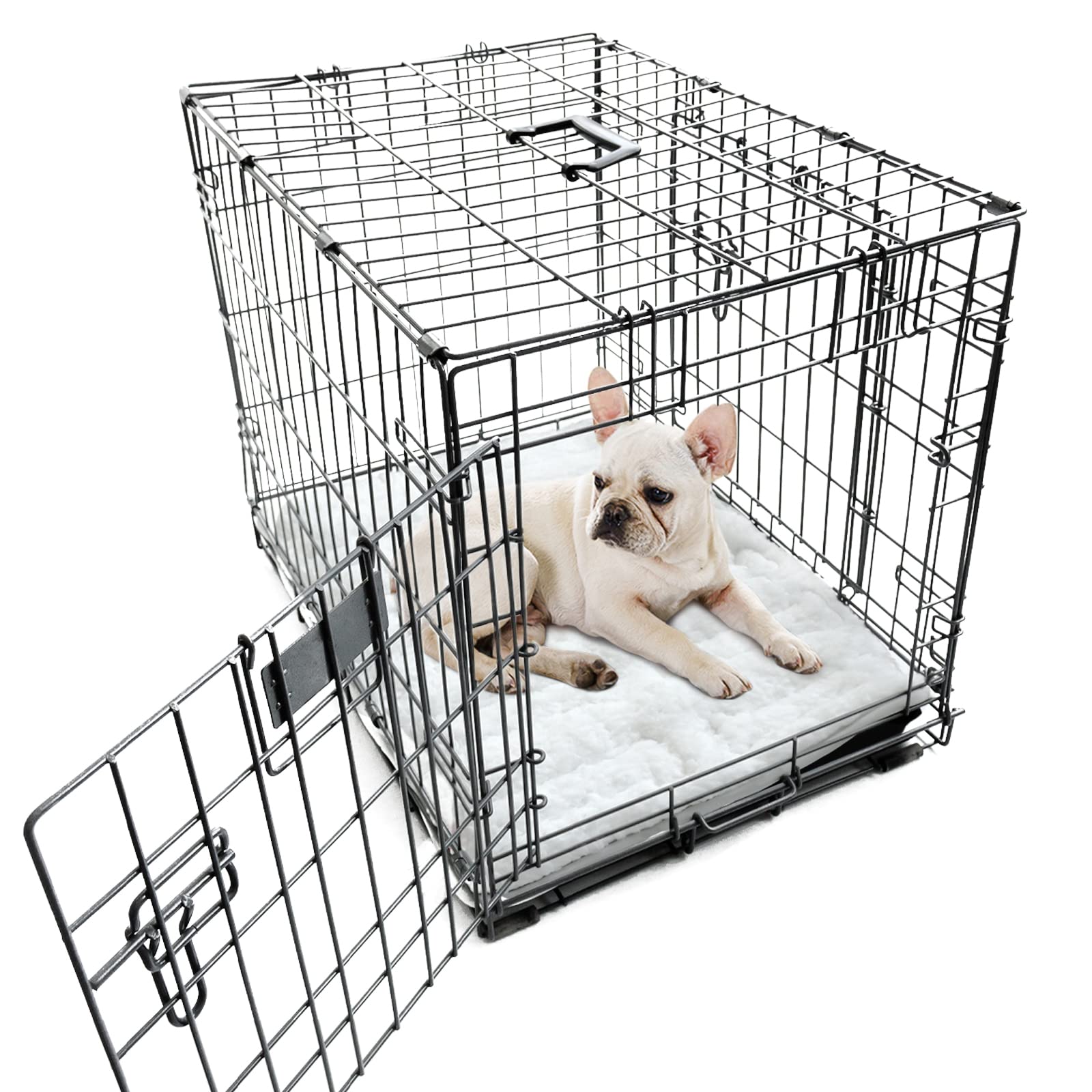 Dog Crate Mat(24'' X 18''), Small Dog Bed for Crate, Soft Plush Dog Bed Pad Machine Washable Crate Pad, Dog Sleeping Mat with An