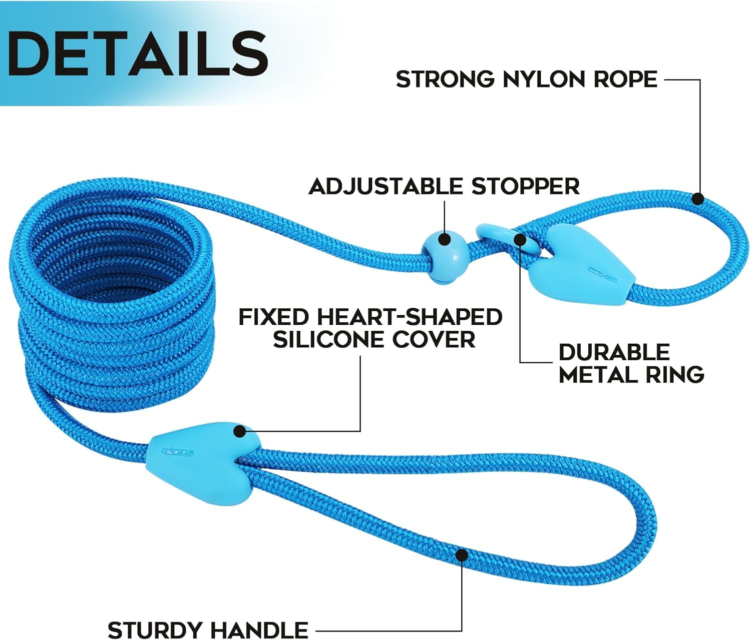 Slip Lead No Pull Dog Leash Slip Leads For Dogs Puppy Leash 5Ft Slip Leash For Dogs Dog Lead With 6 Colors Strong Nylon Dog Trai