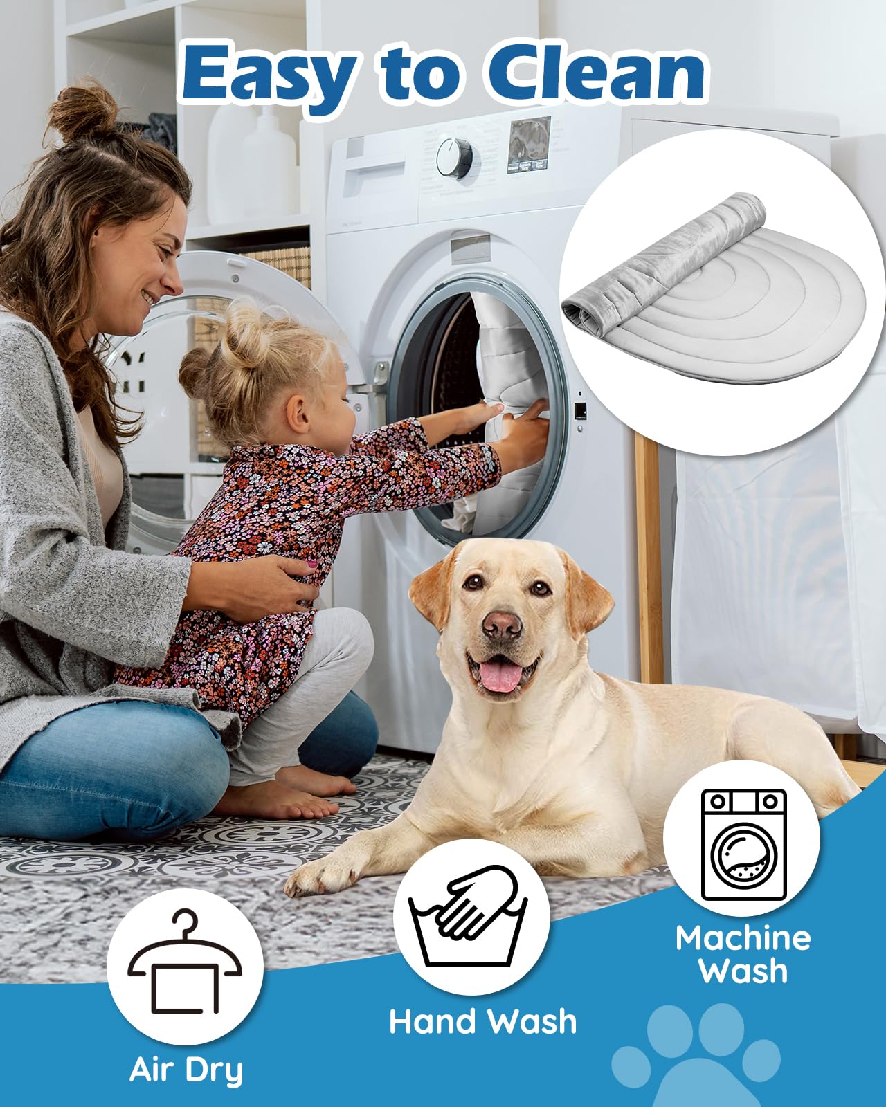 Papettly Pet Dog Cooling Mat 39X27.5    Reversible Cooling Pad For Dogs And Cats, Comfort Ice Silk Cotton Summer Dog Bed Outdoor