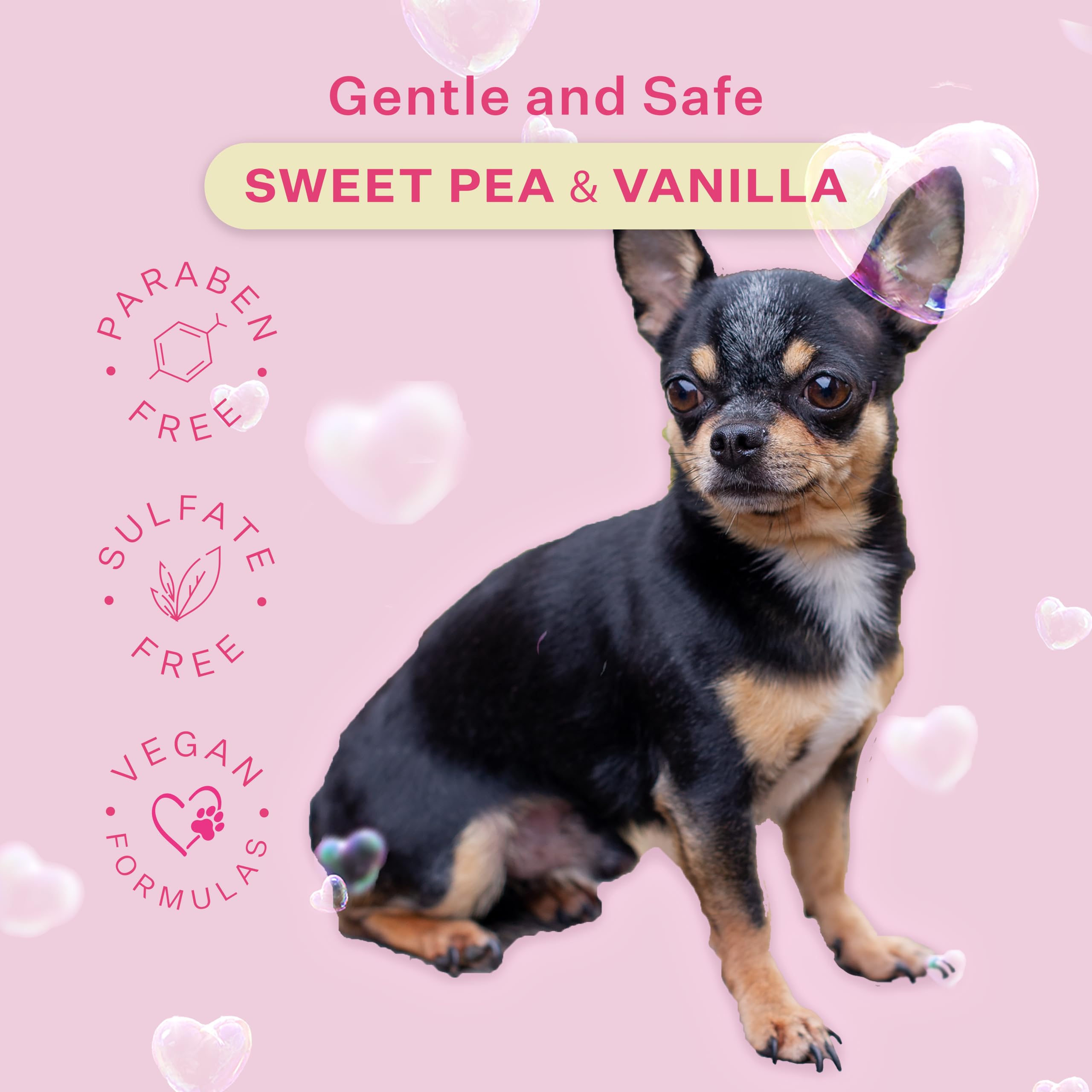 Paris Hilton Pet Iconic Sweet Pea & Vanilla Scent No-Rinse Dog Shampoo, Waterless Dog Wash, Hypoallergenic, 280Ml - Quick Clean