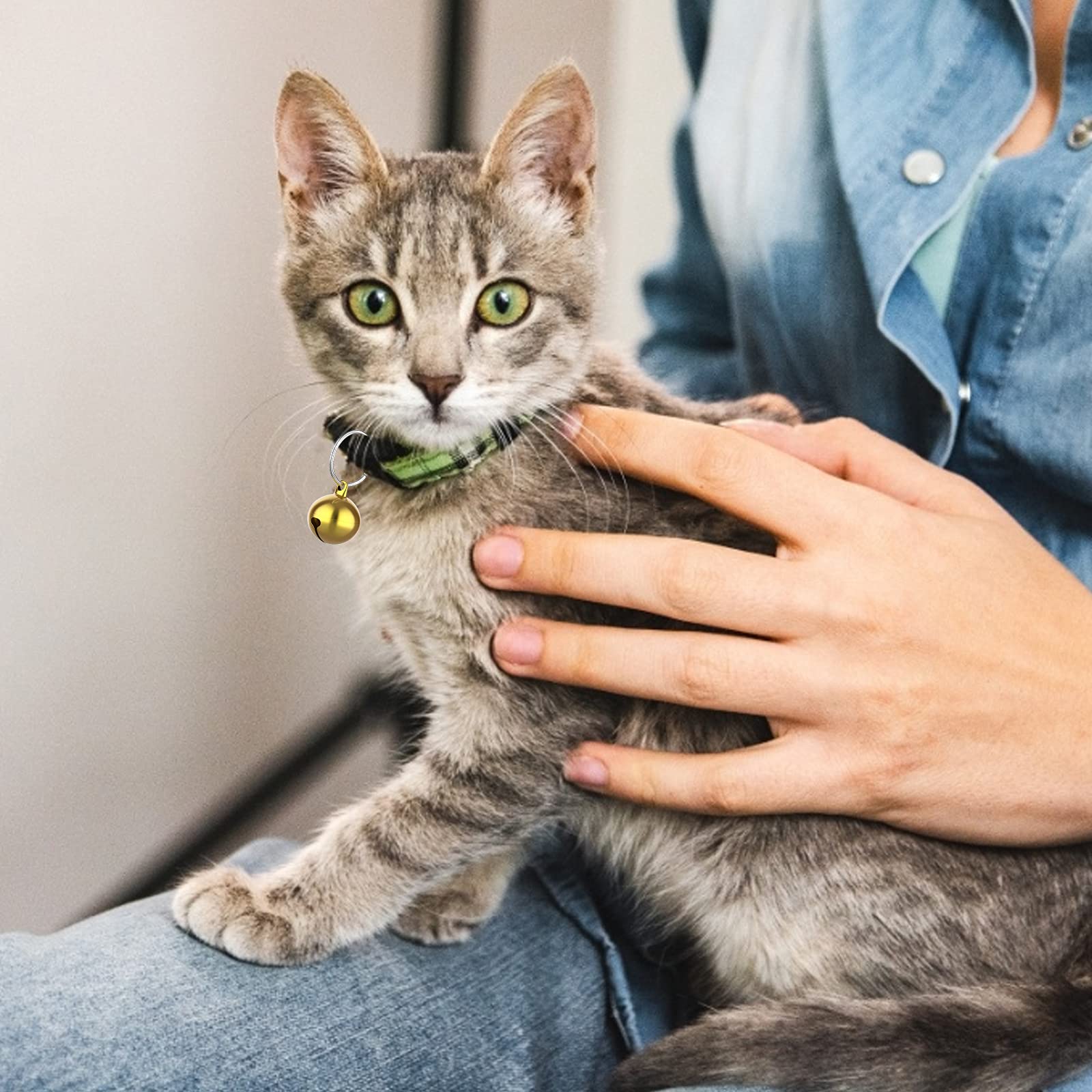 Molain 24Pcs Cat Bells & Dog Collar Bells With Keyrings, Training Jingle Bell Collar Pendant Pet Accessories Festival Party Diy Small Bells(Mixed Color)